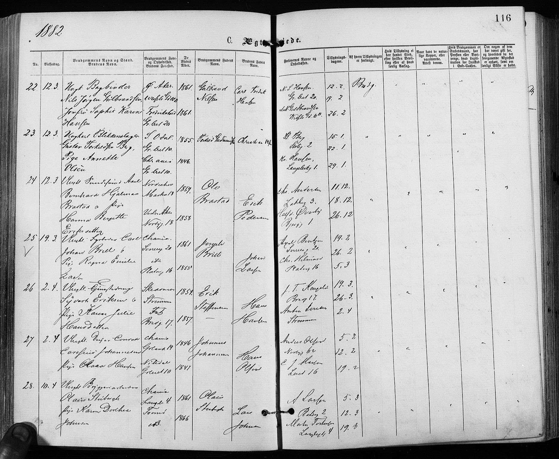 Grønland prestekontor Kirkebøker, AV/SAO-A-10848/F/Fa/L0006: Parish register (official) no. 6, 1877-1886, p. 116