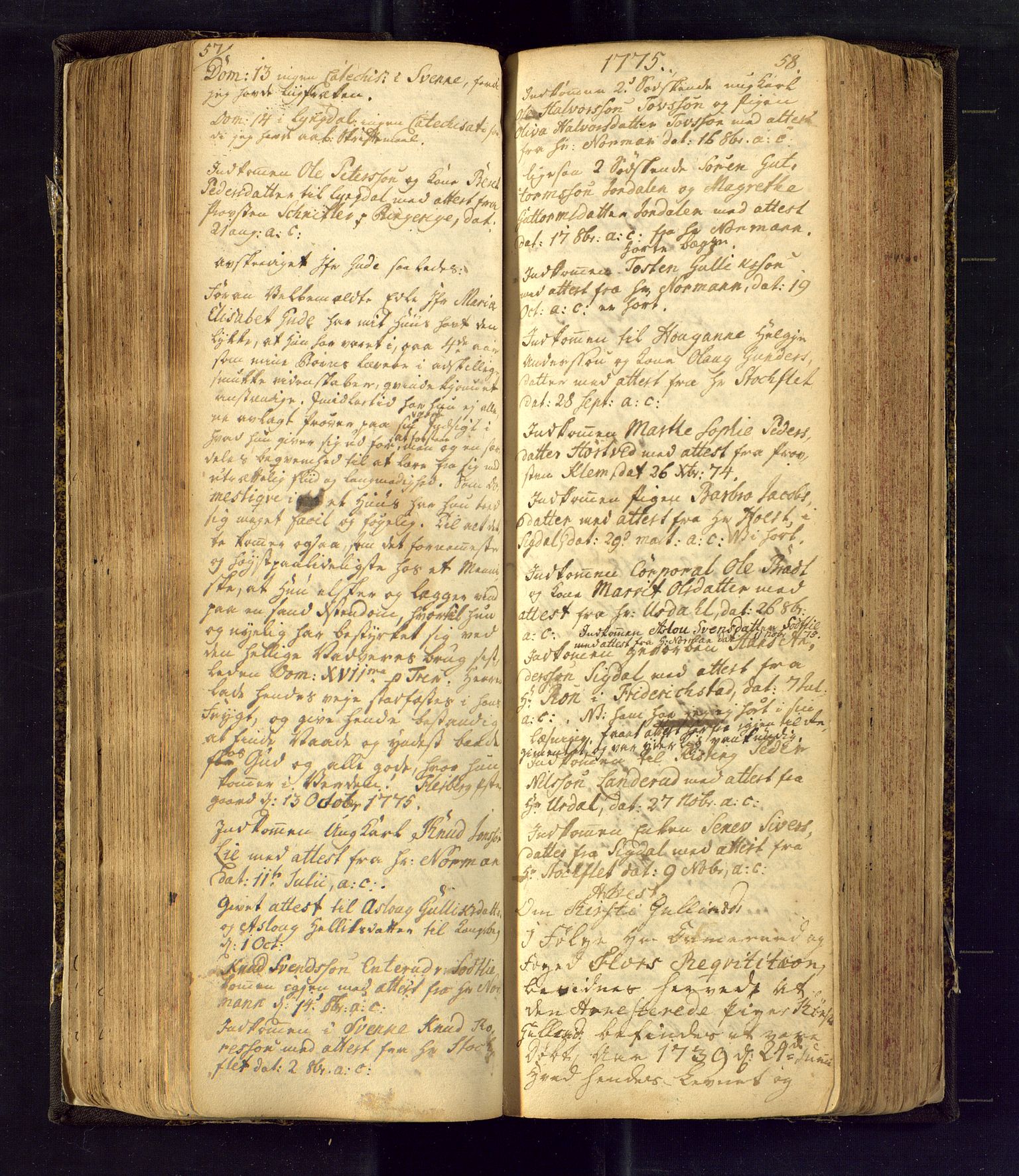 Flesberg kirkebøker, AV/SAKO-A-18/F/Fa/L0002: Parish register (official) no. I 2, 1726-1747, p. 57-58