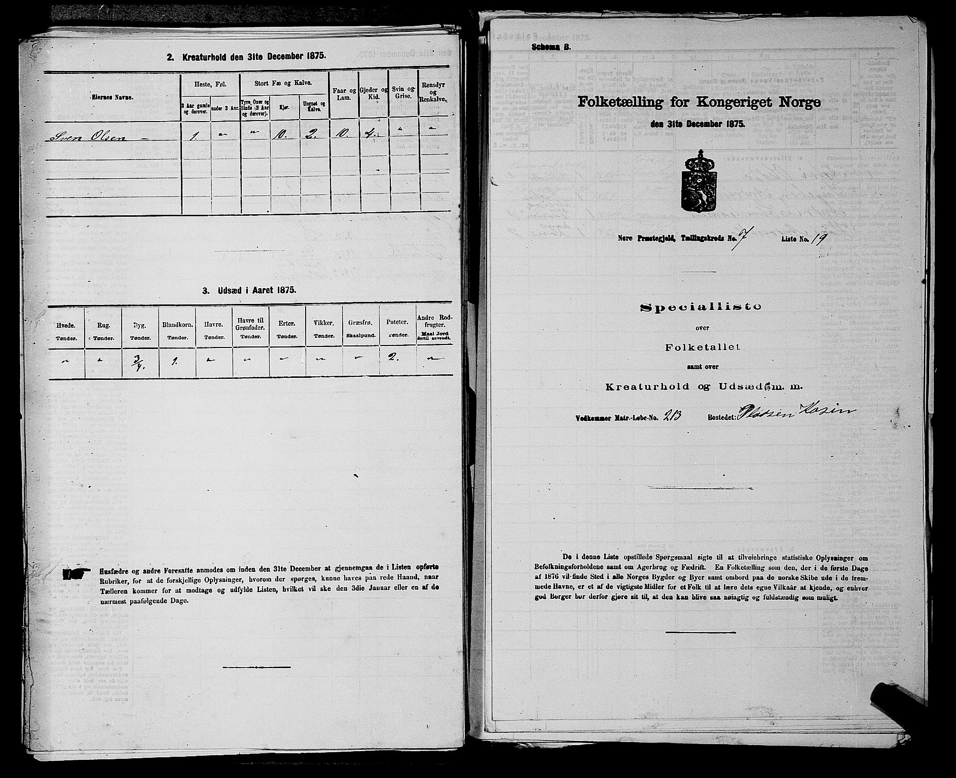 SAKO, 1875 census for 0633P Nore, 1875, p. 949