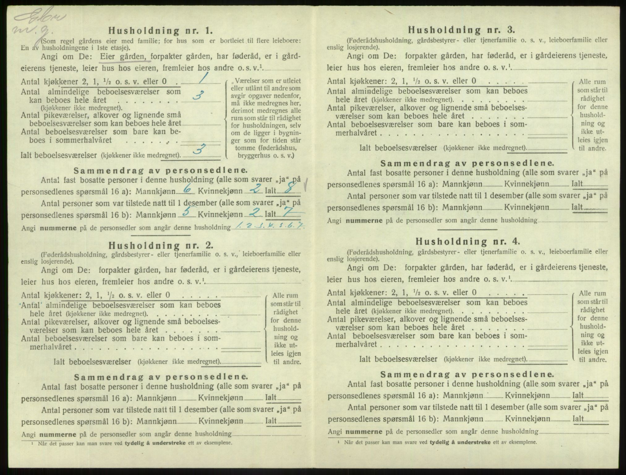 SAB, 1920 census for Fjaler, 1920, p. 1263