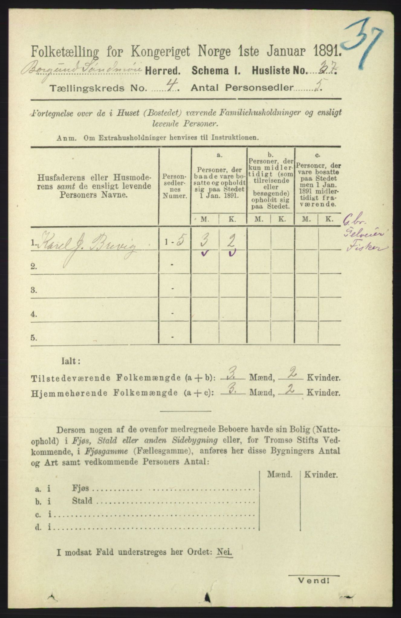 RA, 1891 census for 1531 Borgund, 1891, p. 996