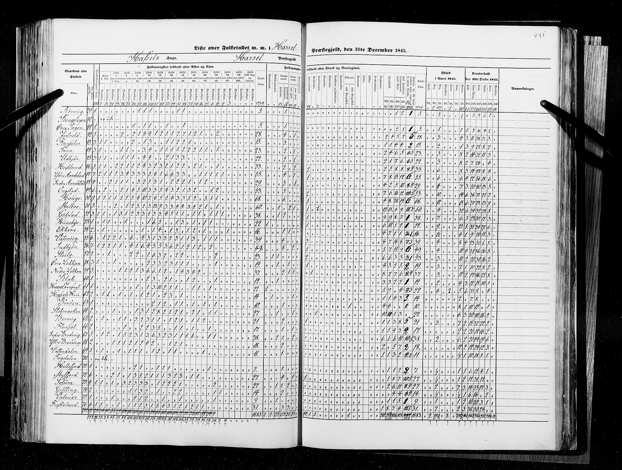 RA, Census 1845, vol. 9B: Nordland amt, 1845, p. 435