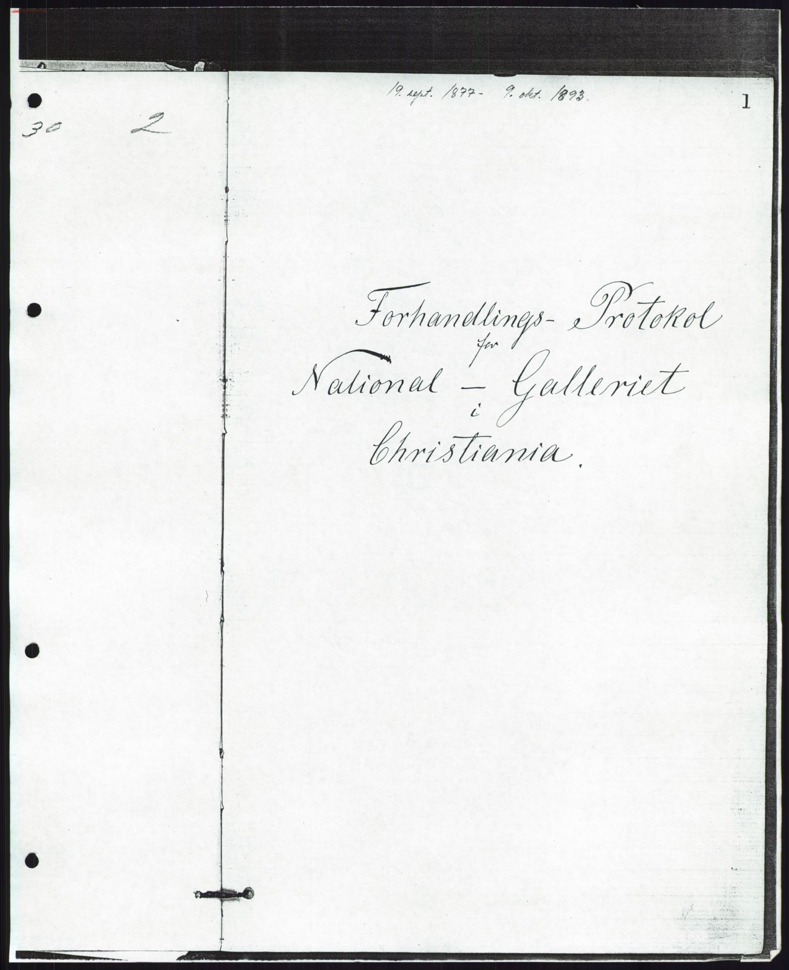 Nasjonalgalleriet, NMFK/NG-1000/A/Aa/L0002: Forhandlingsprotokoll 1877-1893, 1877-1893, p. 2