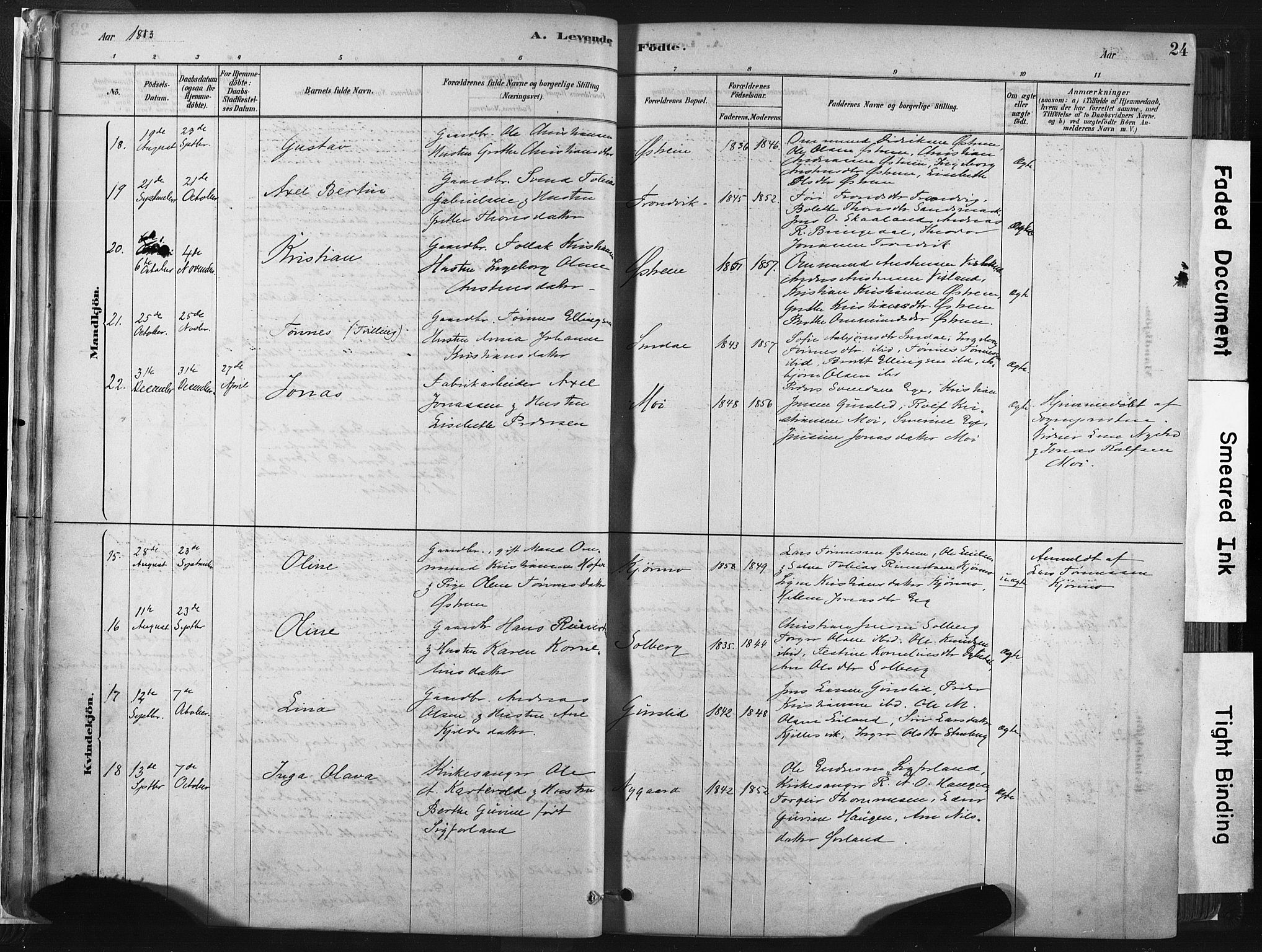 Lund sokneprestkontor, AV/SAST-A-101809/S06/L0011: Parish register (official) no. A 10, 1877-1904, p. 24