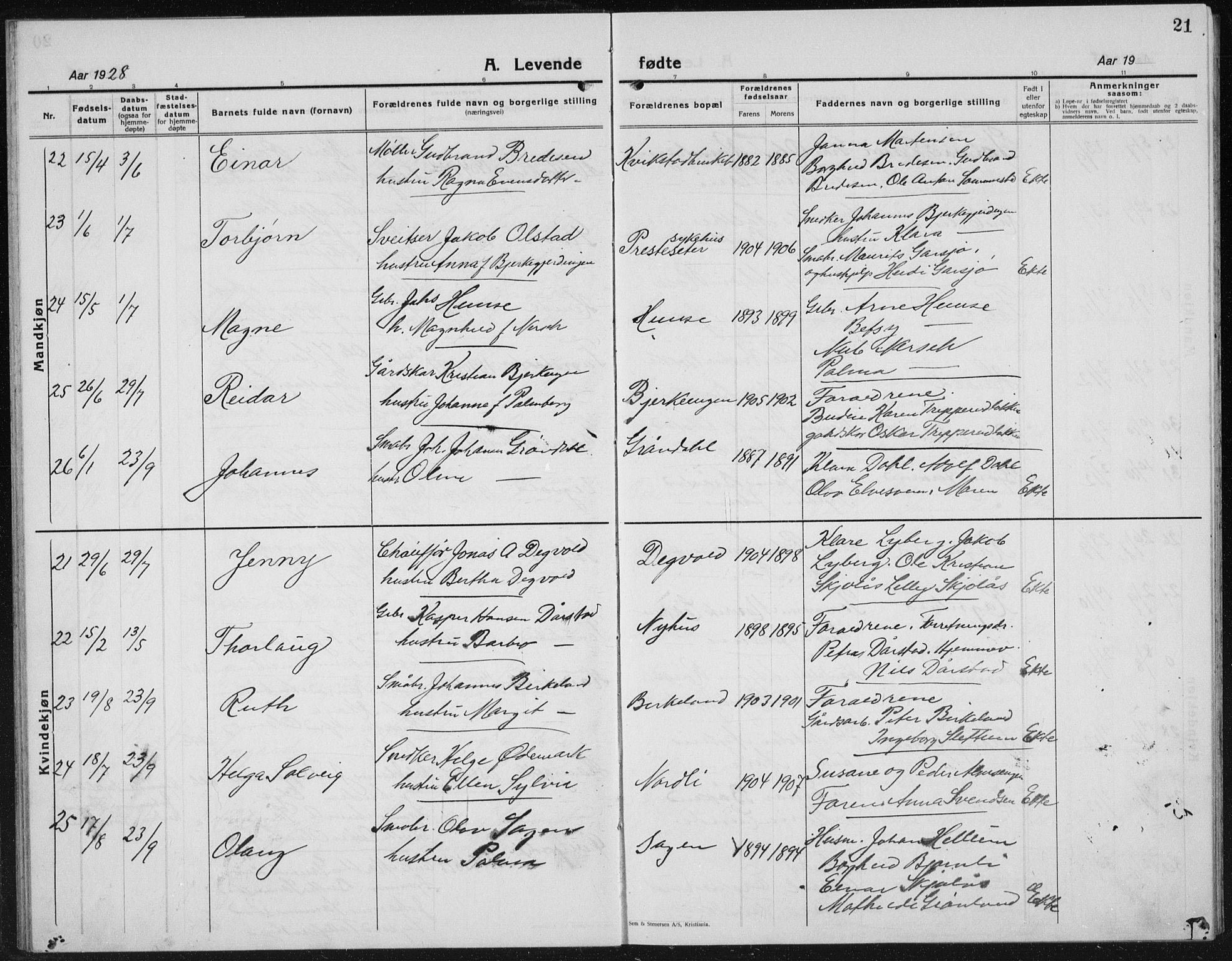 Kolbu prestekontor, AV/SAH-PREST-110/H/Ha/Hab/L0002: Parish register (copy) no. 2, 1925-1942, p. 21