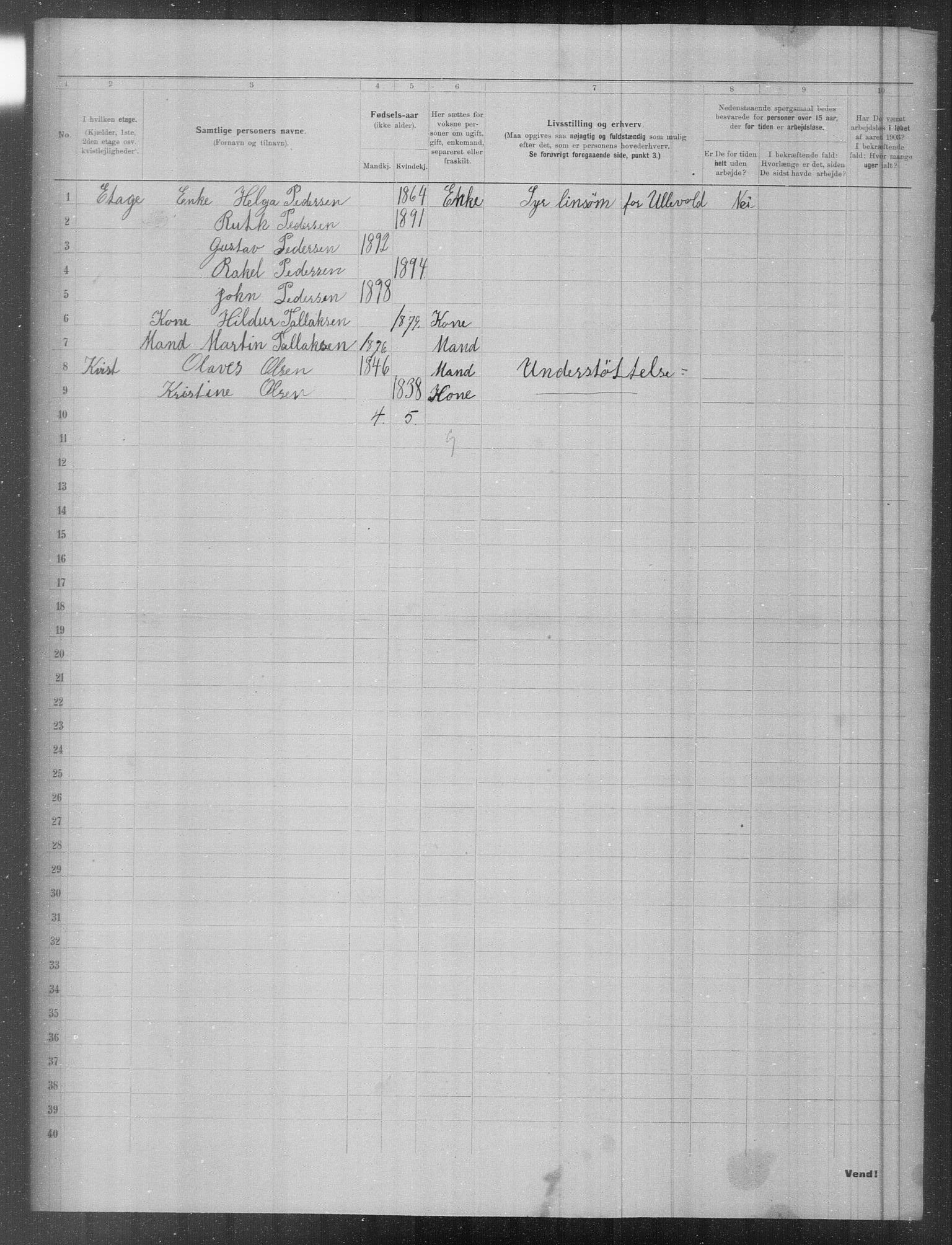 OBA, Municipal Census 1903 for Kristiania, 1903, p. 3606