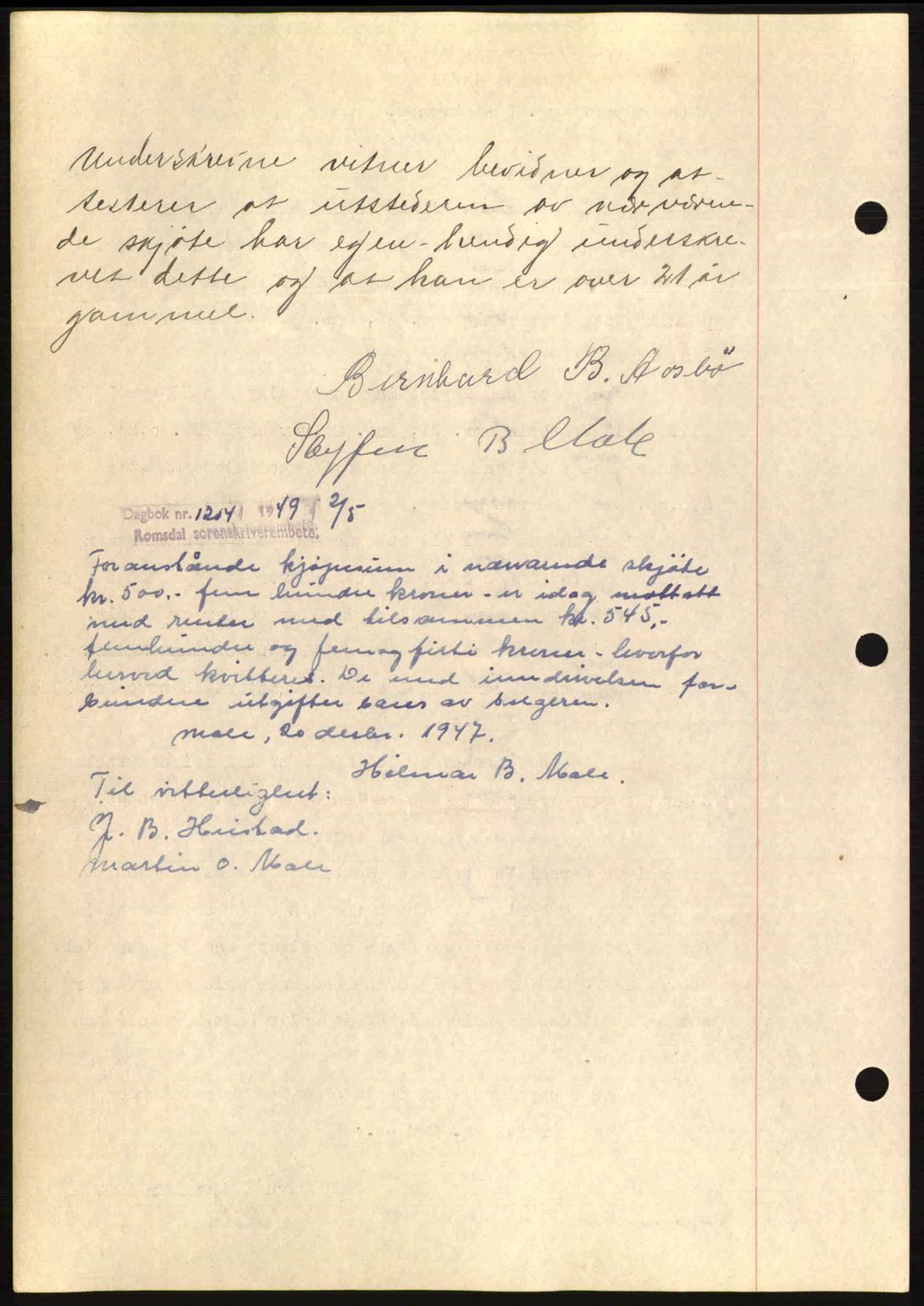 Romsdal sorenskriveri, SAT/A-4149/1/2/2C: Mortgage book no. A4, 1937-1938, Diary no: : 2264/1937