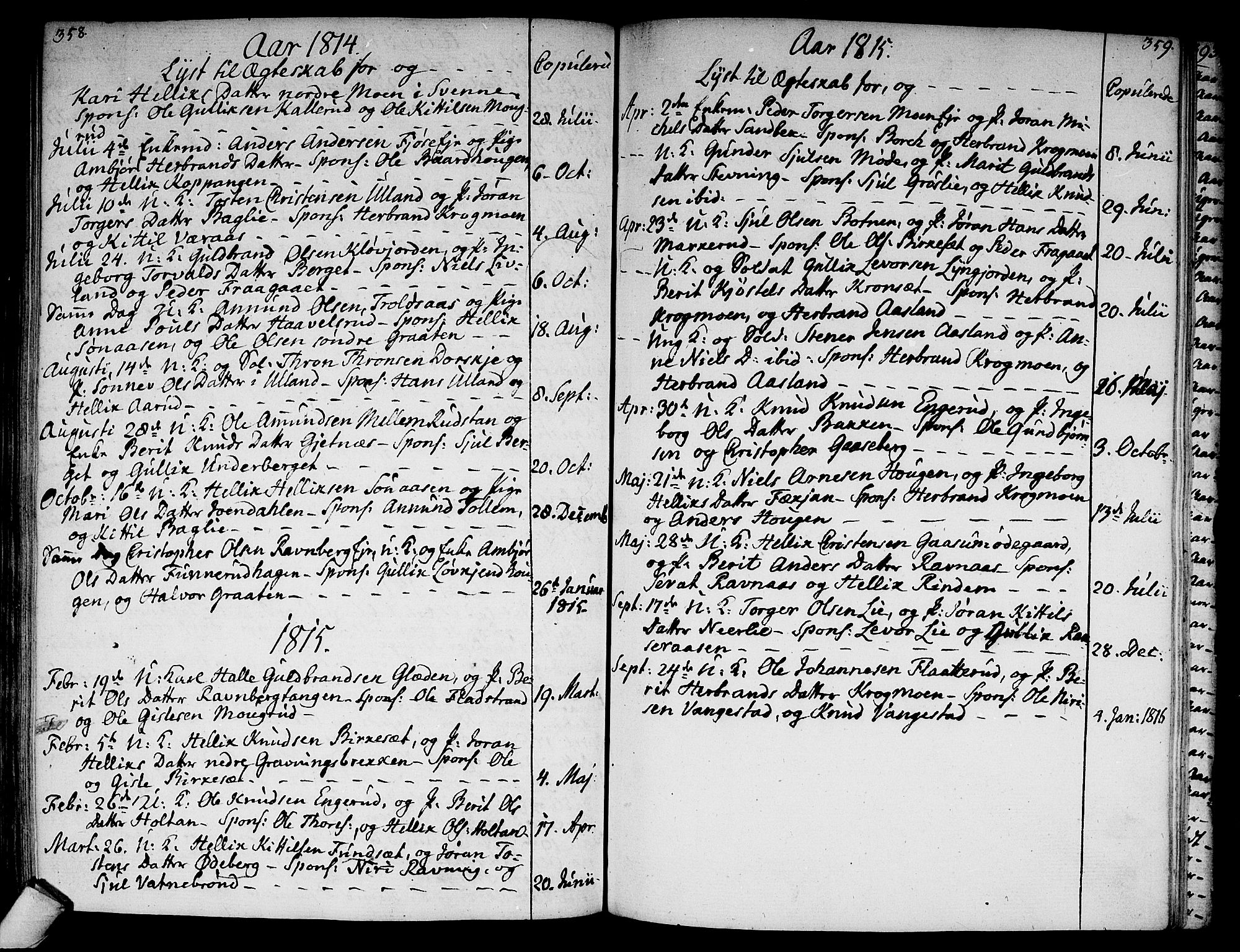 Flesberg kirkebøker, AV/SAKO-A-18/F/Fa/L0004: Parish register (official) no. I 4, 1788-1815, p. 358-359