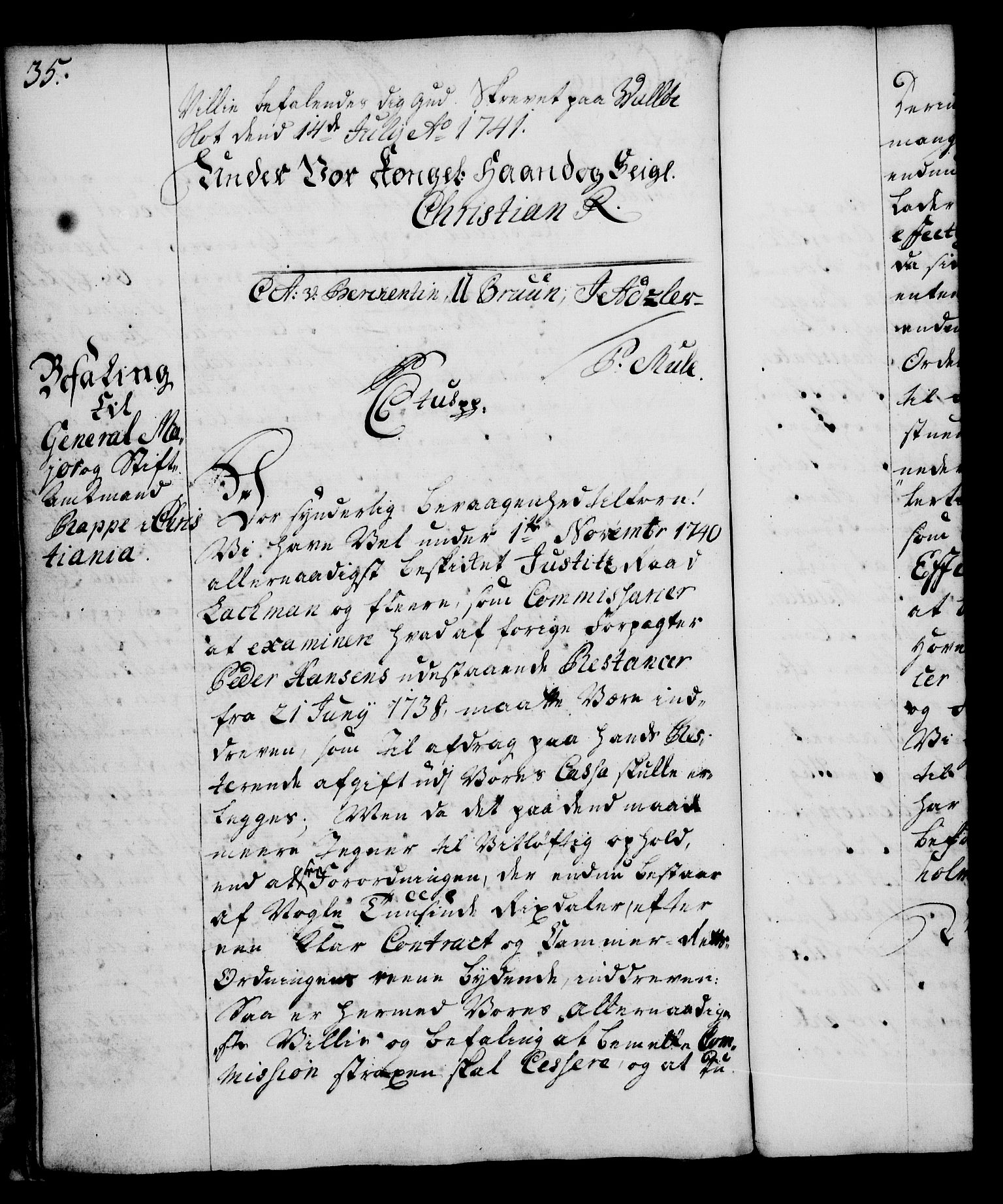 Rentekammeret, Kammerkanselliet, AV/RA-EA-3111/G/Gg/Gga/L0005: Norsk ekspedisjonsprotokoll med register (merket RK 53.5), 1741-1749, p. 35