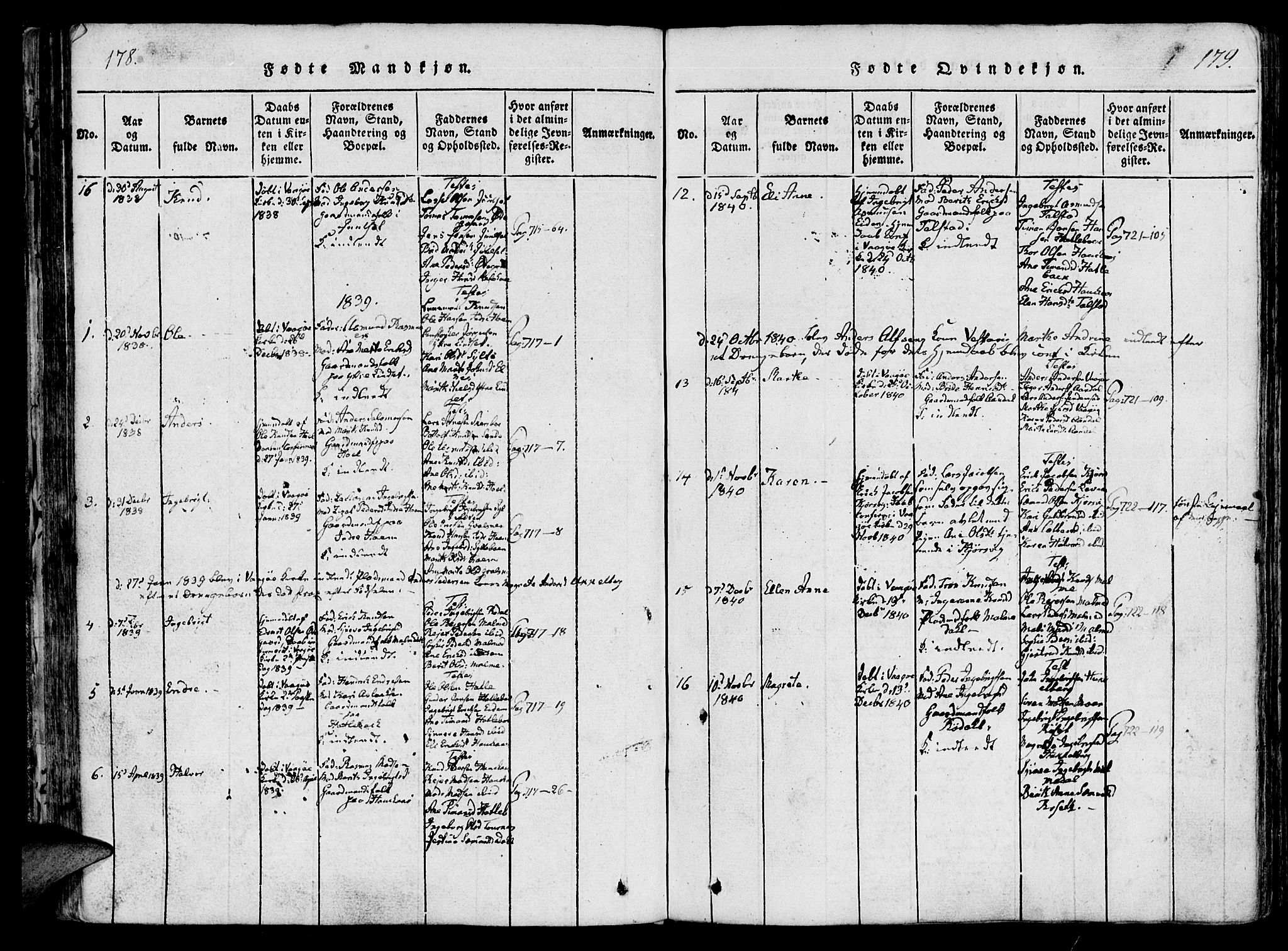 Ministerialprotokoller, klokkerbøker og fødselsregistre - Møre og Romsdal, AV/SAT-A-1454/565/L0747: Parish register (official) no. 565A01, 1817-1844, p. 178-179