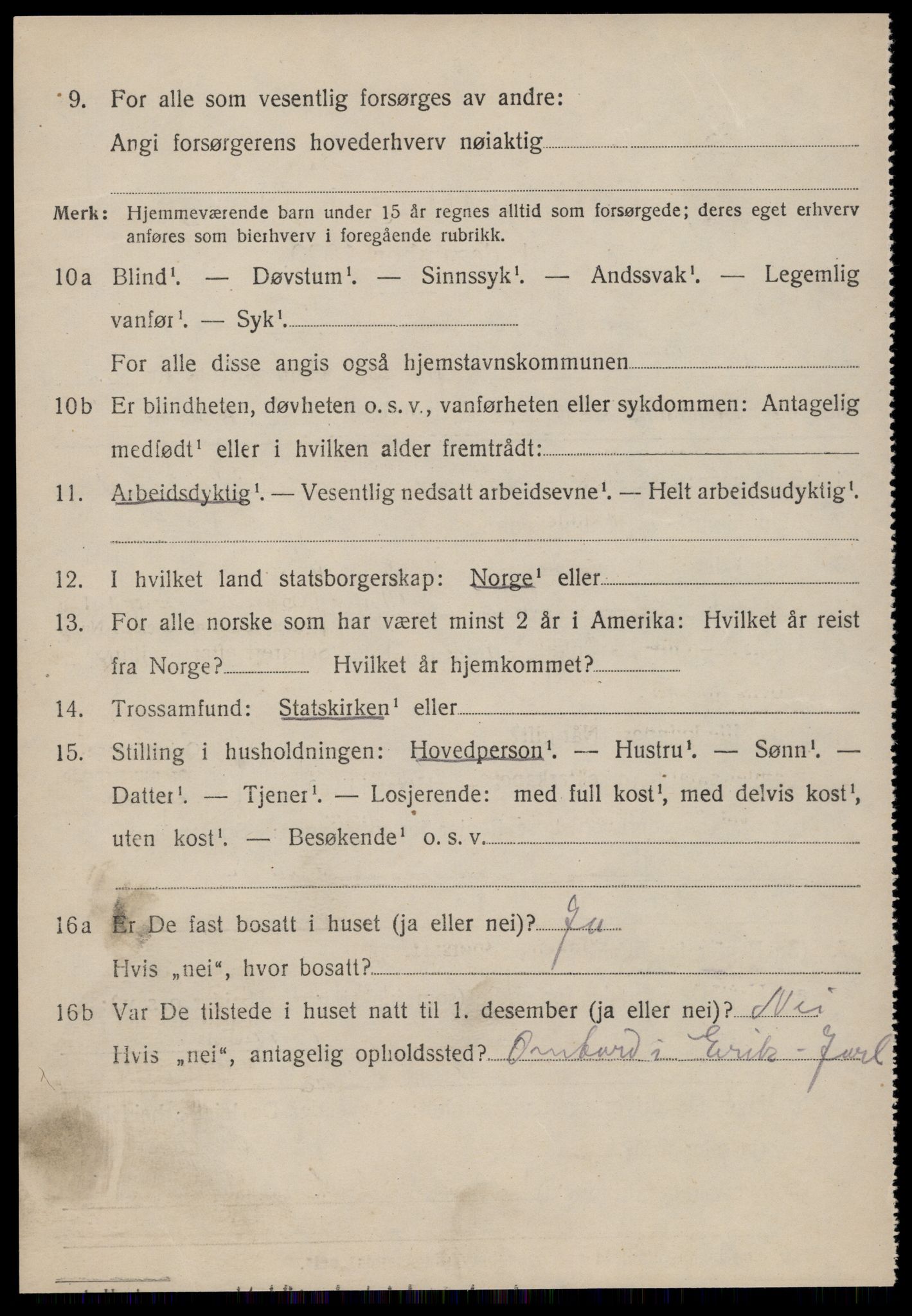 SAT, 1920 census for Volda, 1920, p. 11173