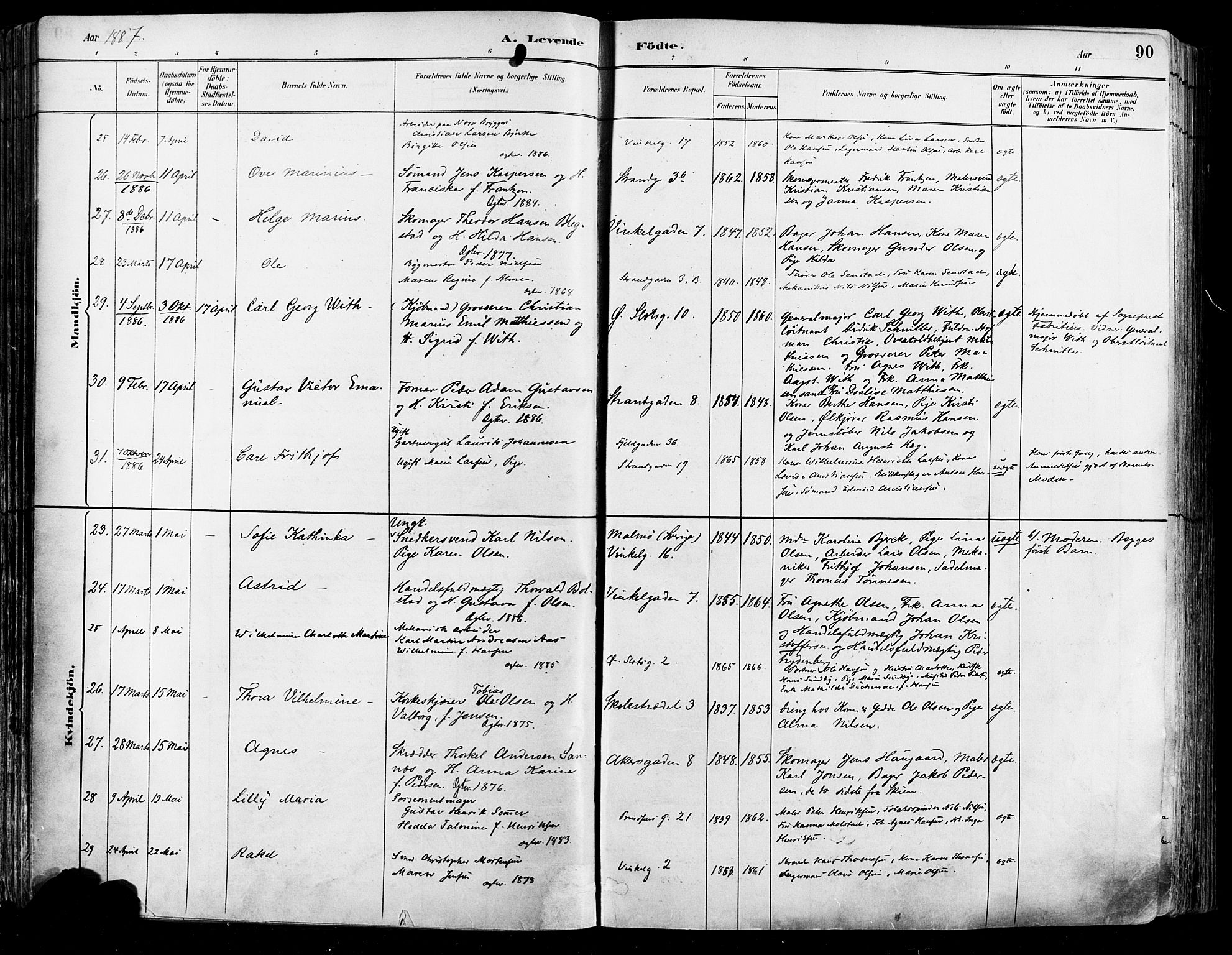 Johannes prestekontor Kirkebøker, AV/SAO-A-10852/F/Fa/L0003: Parish register (official) no. 3, 1882-1896, p. 90