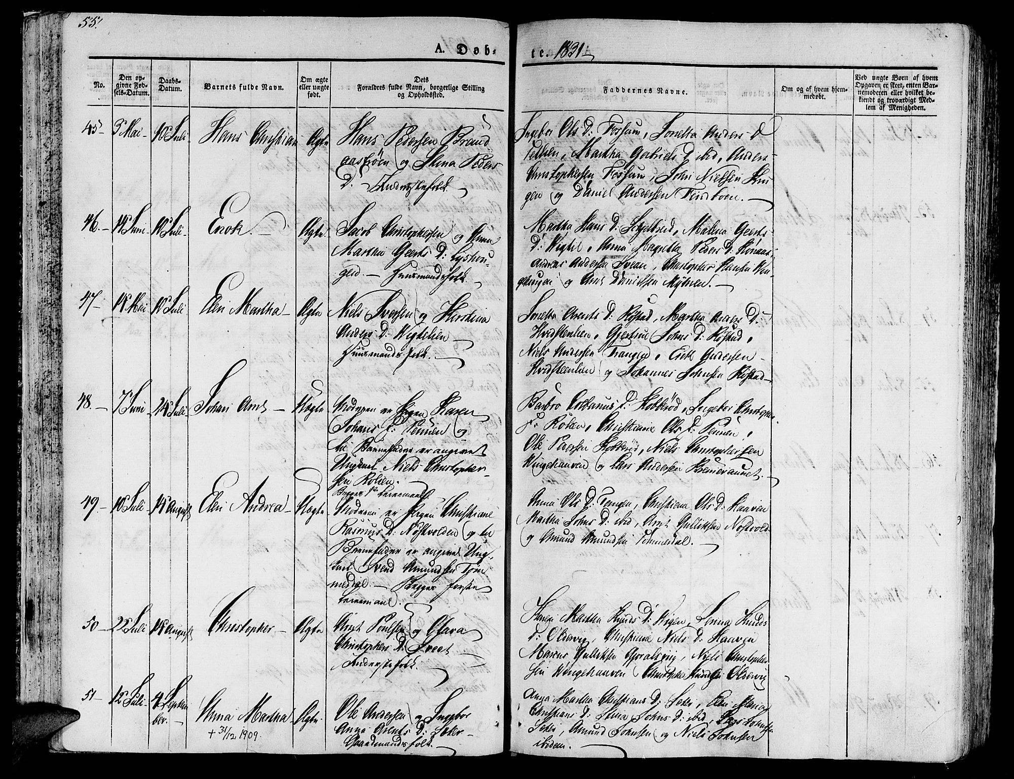 Ministerialprotokoller, klokkerbøker og fødselsregistre - Nord-Trøndelag, AV/SAT-A-1458/701/L0006: Parish register (official) no. 701A06, 1825-1841, p. 55