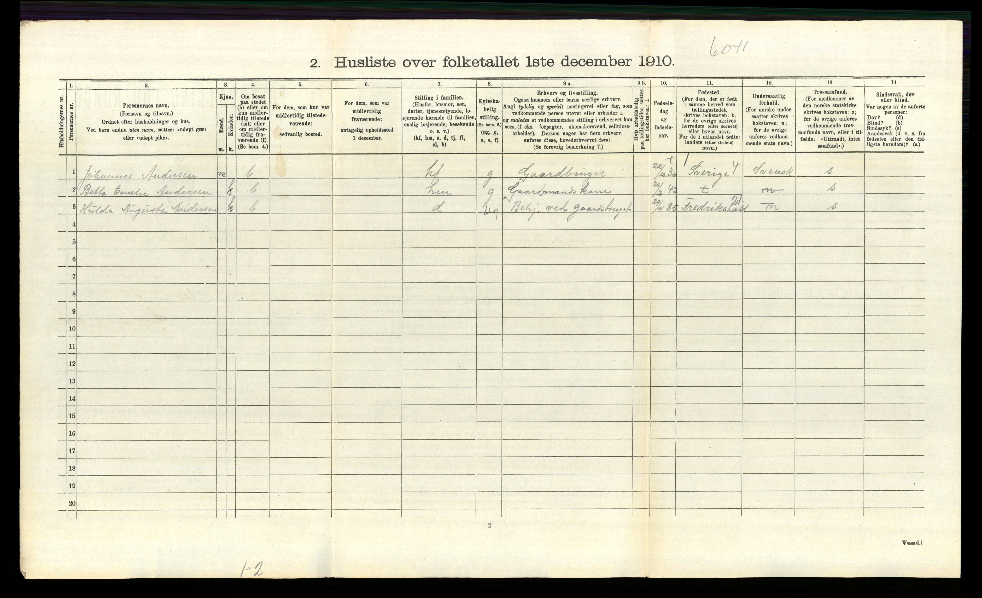 RA, 1910 census for Idd, 1910, p. 1623