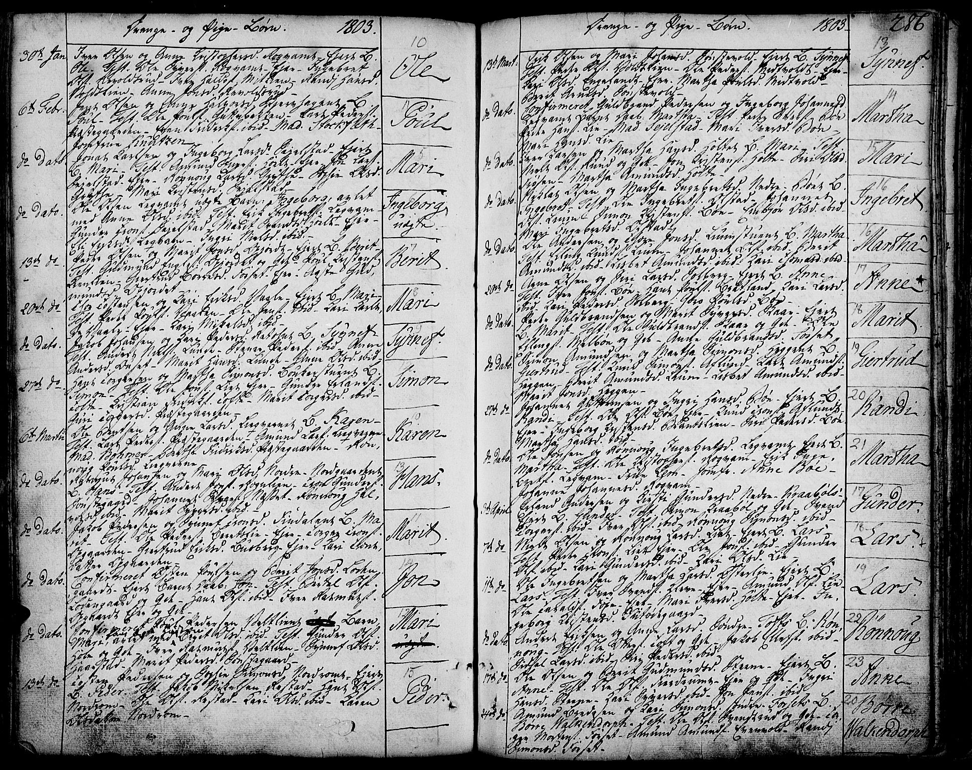 Gausdal prestekontor, SAH/PREST-090/H/Ha/Haa/L0003: Parish register (official) no. 3, 1758-1809, p. 286