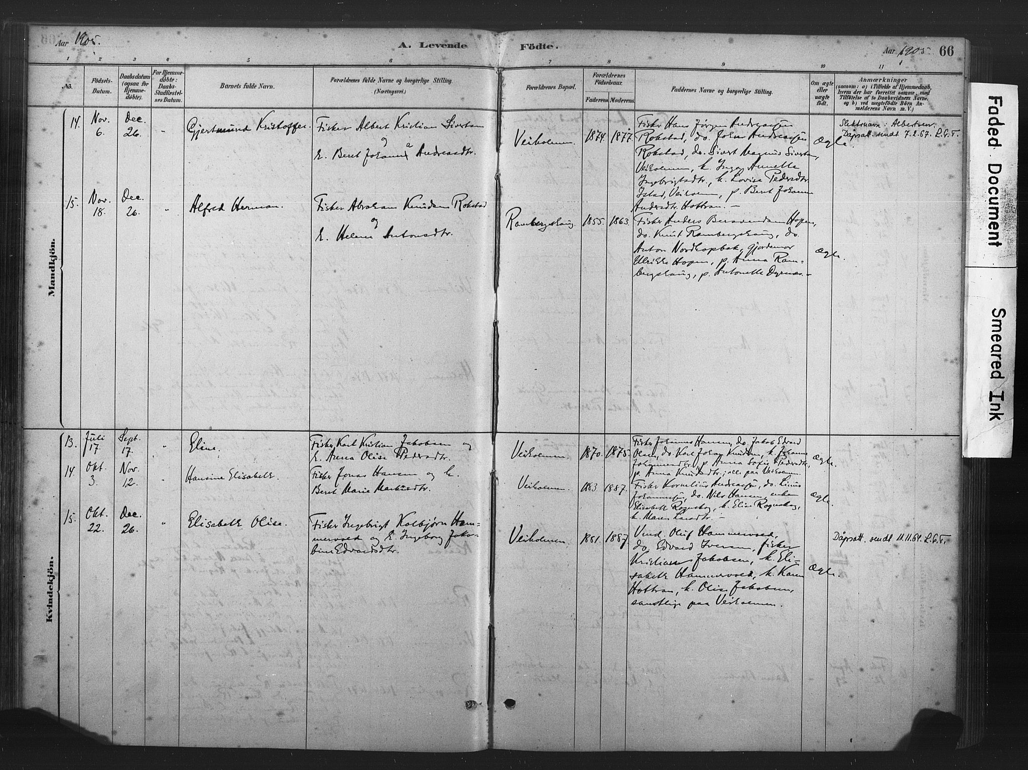 Ministerialprotokoller, klokkerbøker og fødselsregistre - Møre og Romsdal, AV/SAT-A-1454/583/L0954: Parish register (official) no. 583A01, 1880-1906, p. 66