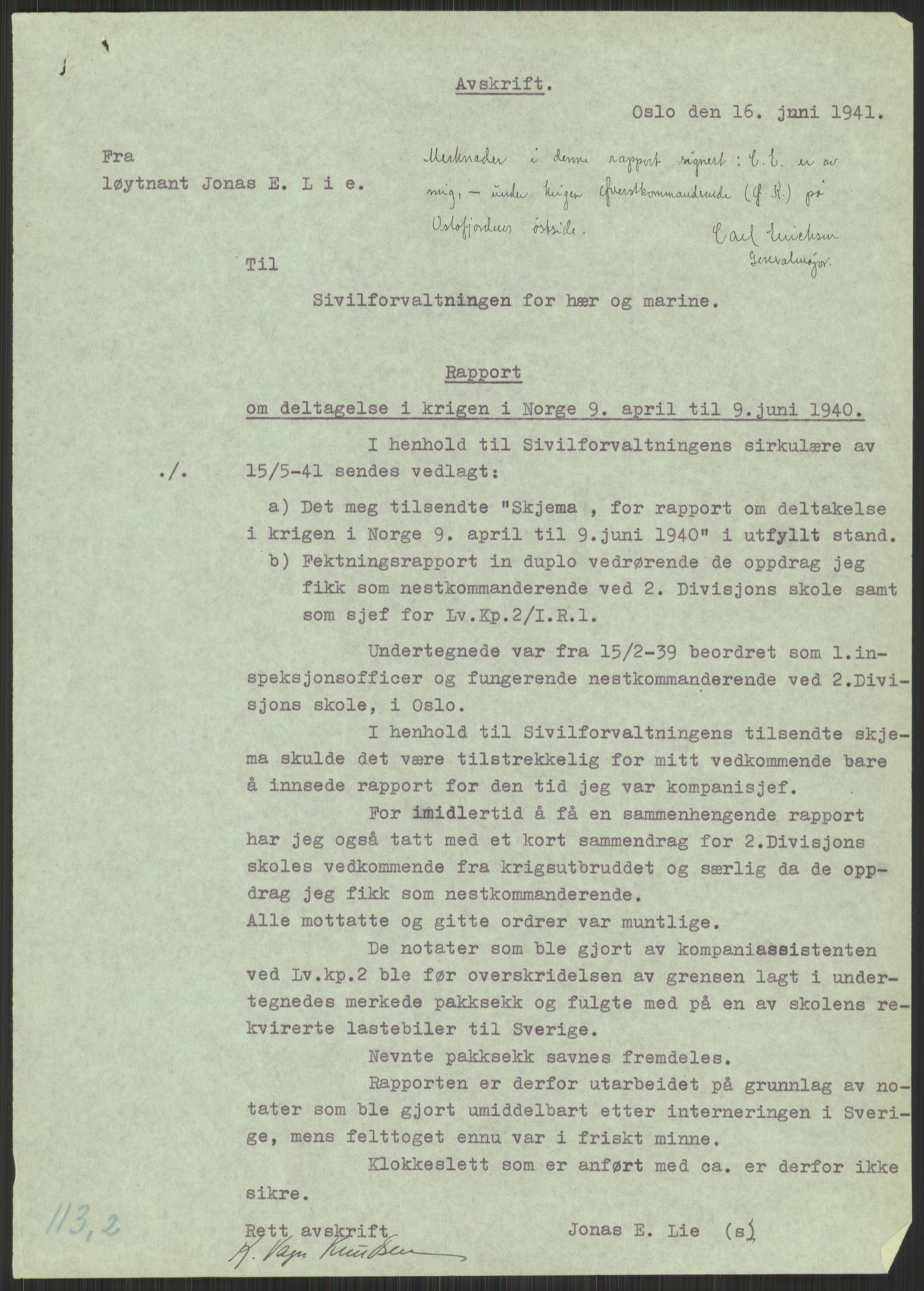 Forsvaret, Forsvarets krigshistoriske avdeling, AV/RA-RAFA-2017/Y/Yb/L0052: II-C-11-112-120  -  1. Divisjon, 1940, p. 589