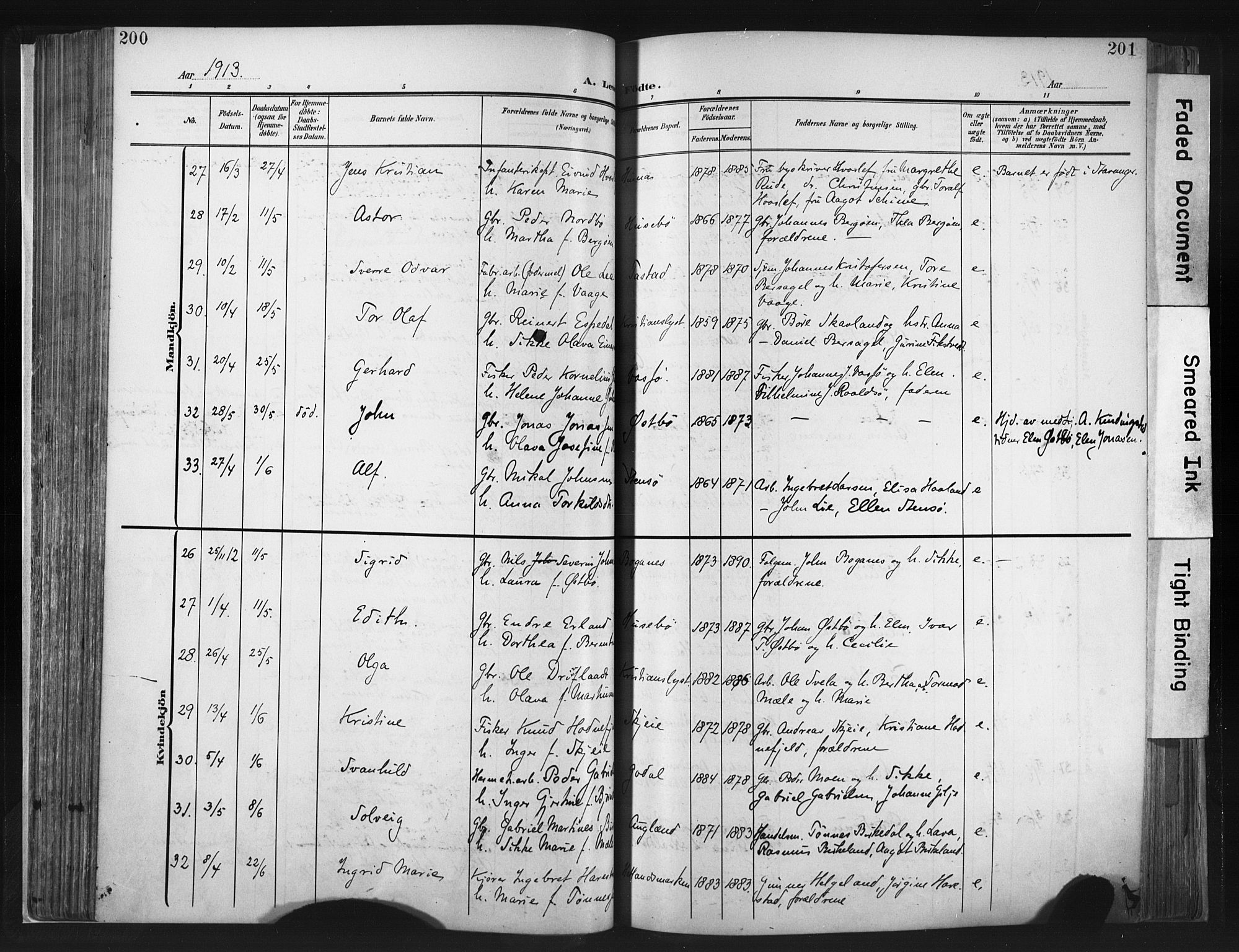 Hetland sokneprestkontor, AV/SAST-A-101826/30/30BA/L0013: Parish register (official) no. A 13, 1904-1918, p. 200-201