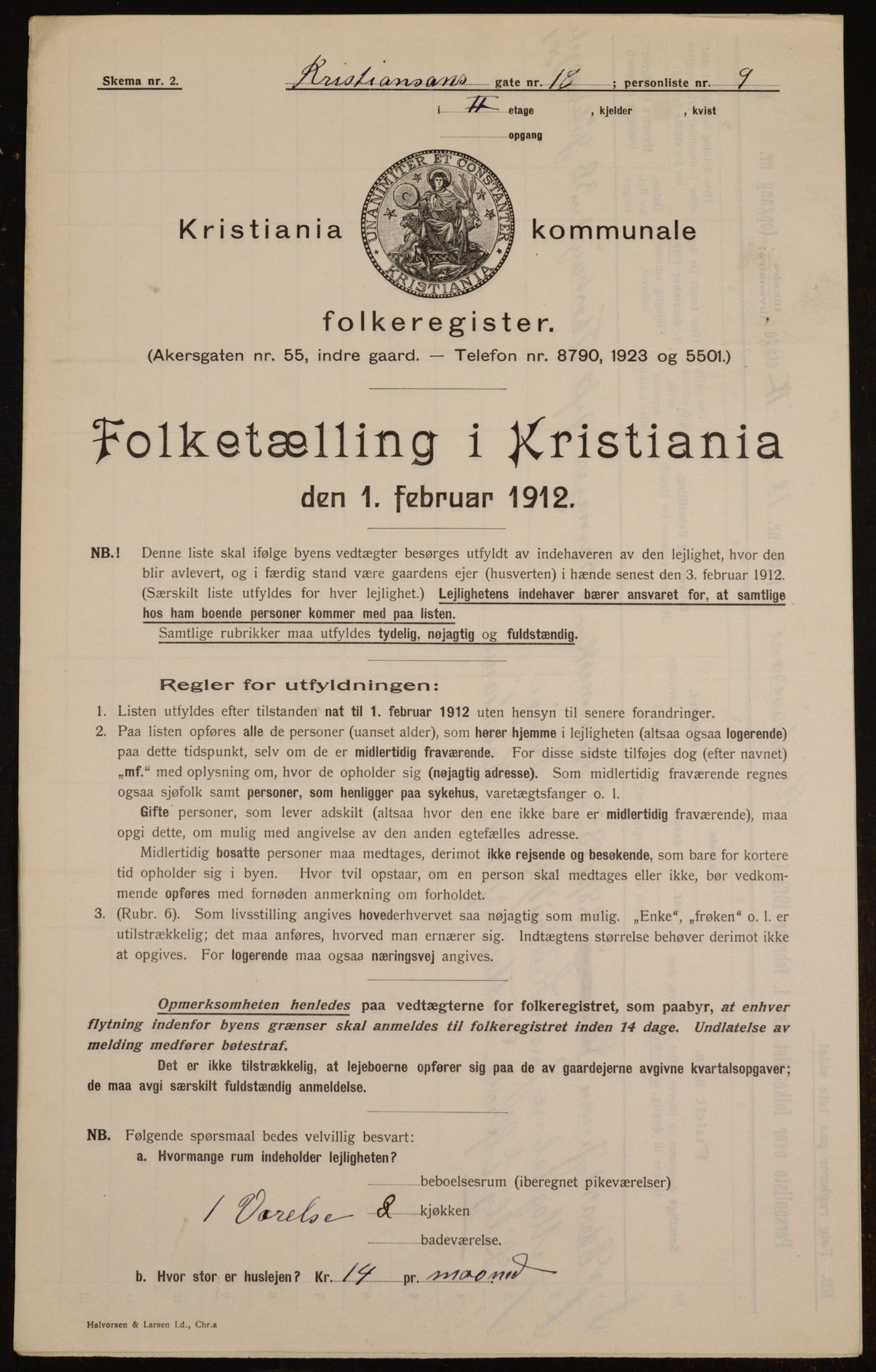 OBA, Municipal Census 1912 for Kristiania, 1912, p. 54728