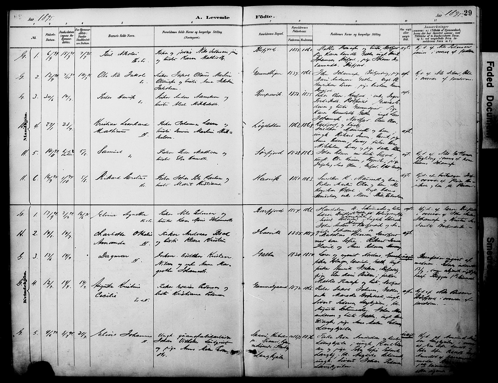 Loppa sokneprestkontor, SATØ/S-1339/H/Ha/L0008kirke: Parish register (official) no. 8, 1889-1907, p. 29