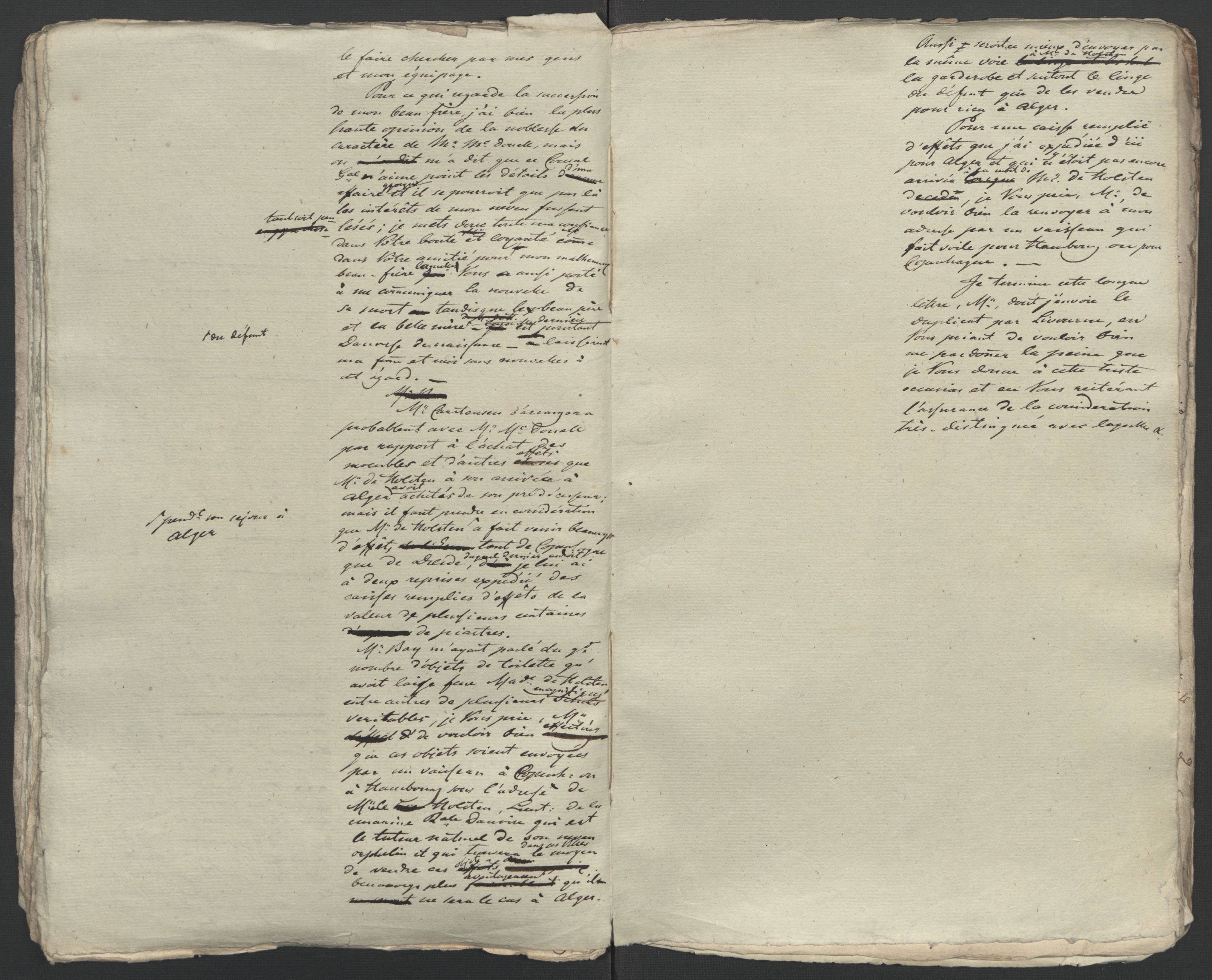 Faye, Andreas, AV/RA-PA-0015/F/Fh/L0026/0004: -- / Geheime-legationsraad Irgens-Berghs breve i consept 1817-1827, p. 31