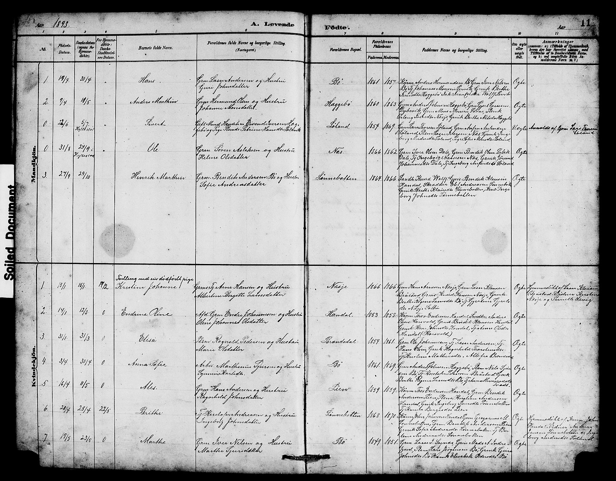 Hyllestad sokneprestembete, SAB/A-80401: Parish register (copy) no. B 2, 1889-1915, p. 11