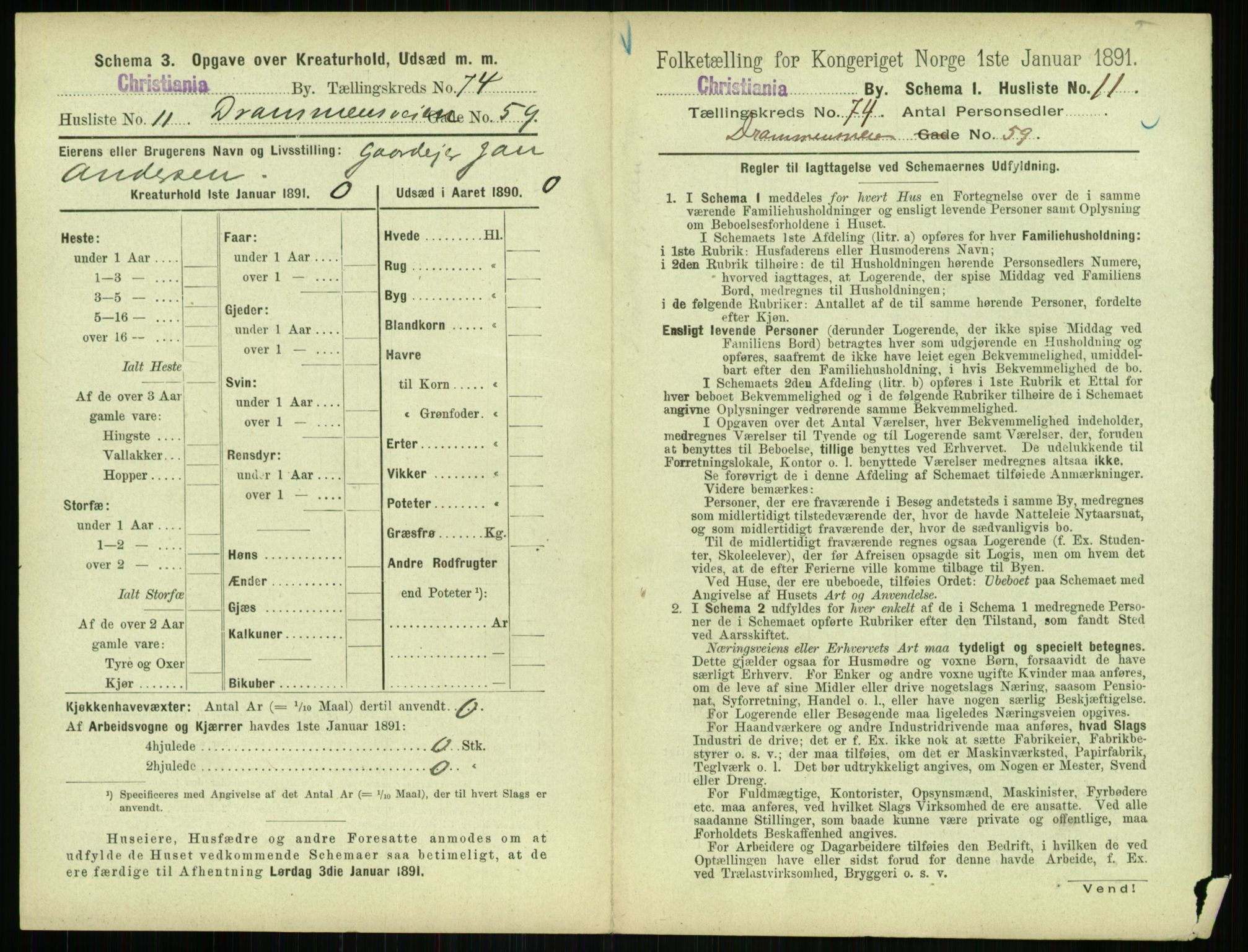 RA, 1891 census for 0301 Kristiania, 1891, p. 39621