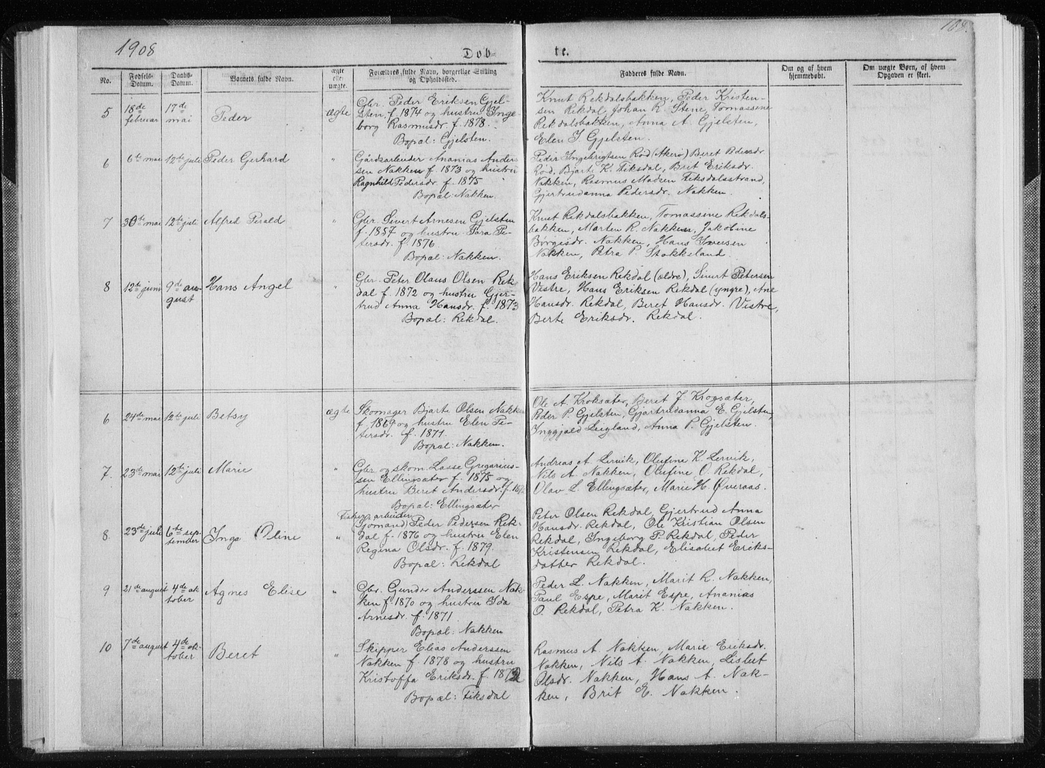 Ministerialprotokoller, klokkerbøker og fødselsregistre - Møre og Romsdal, AV/SAT-A-1454/540/L0541: Parish register (copy) no. 540C01, 1867-1920, p. 108