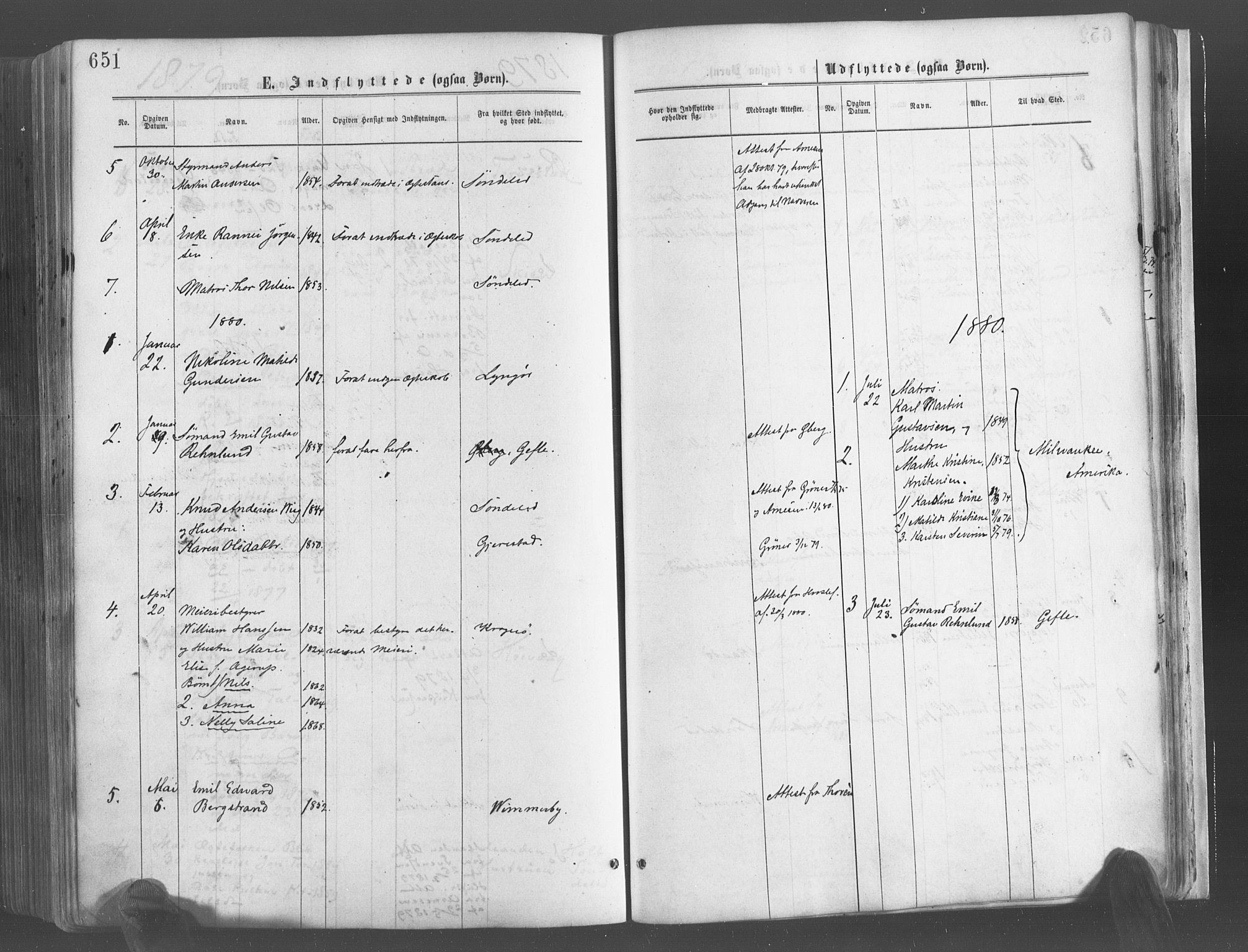 Risør sokneprestkontor, SAK/1111-0035/F/Fa/L0004: Parish register (official) no. A 4, 1865-1882, p. 651