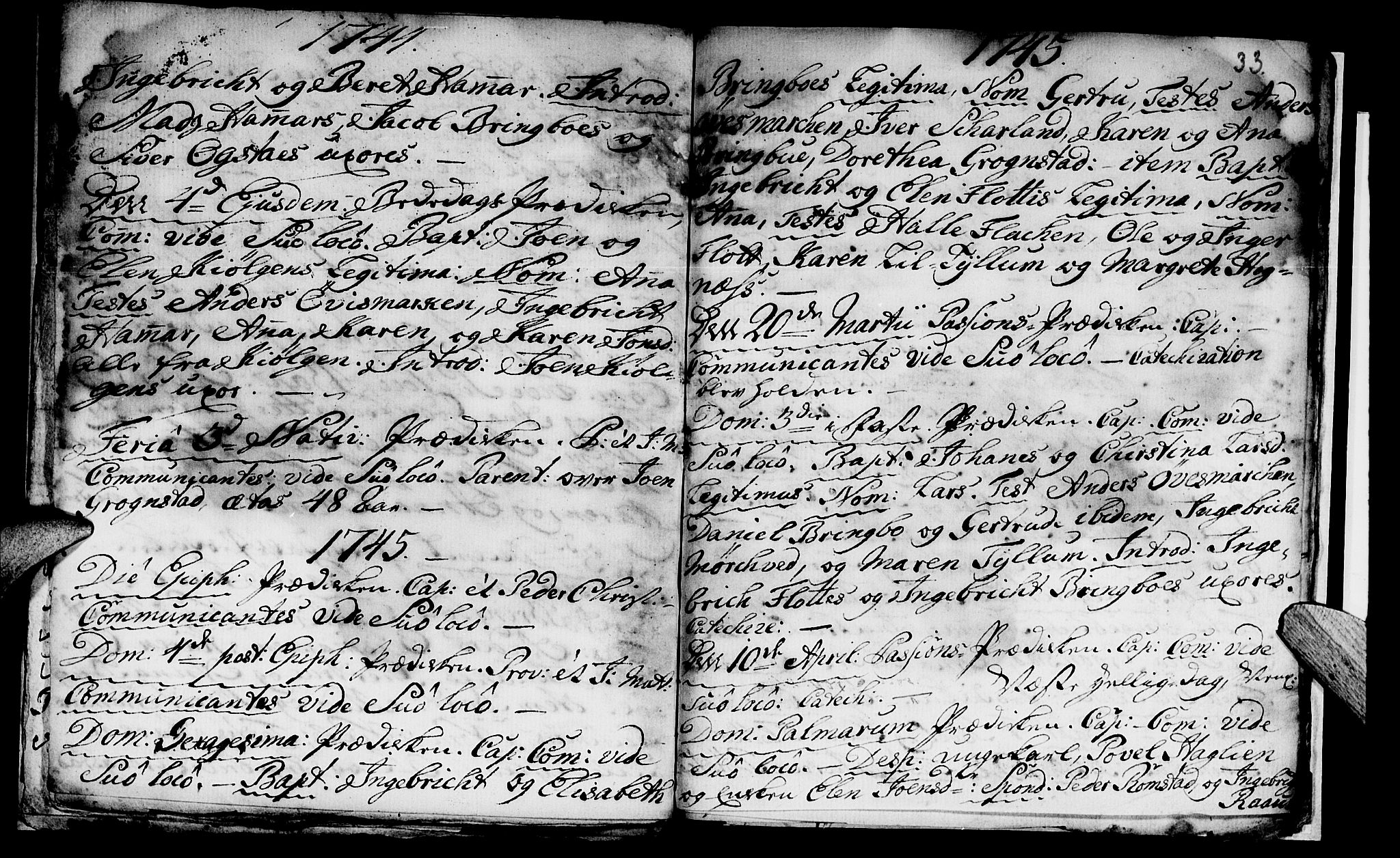 Ministerialprotokoller, klokkerbøker og fødselsregistre - Nord-Trøndelag, SAT/A-1458/765/L0560: Parish register (official) no. 765A01, 1706-1748, p. 33