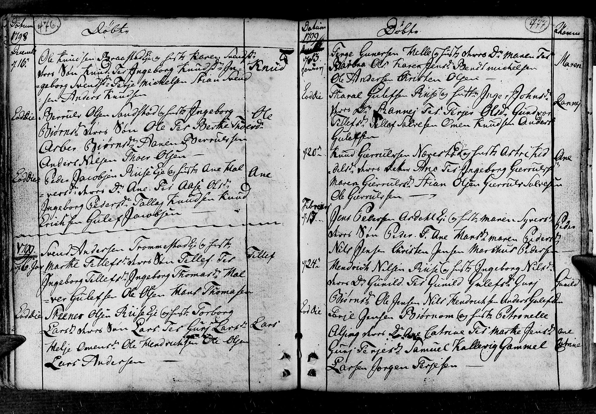 Øyestad sokneprestkontor, SAK/1111-0049/F/Fa/L0008: Parish register (official) no. A 8, 1777-1804, p. 476-477
