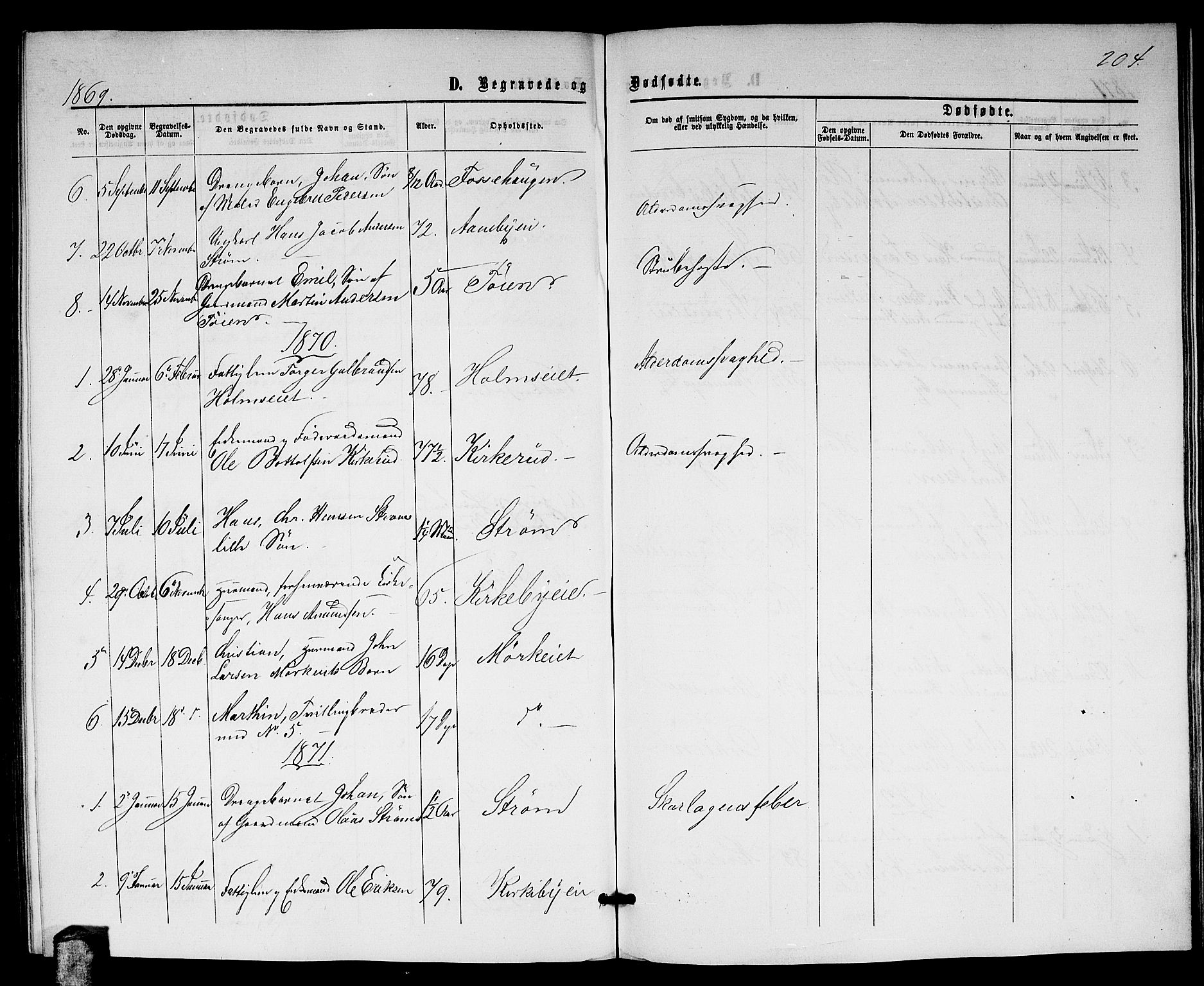 Nittedal prestekontor Kirkebøker, SAO/A-10365a/G/Gb/L0001: Parish register (copy) no. II 1, 1859-1878, p. 204