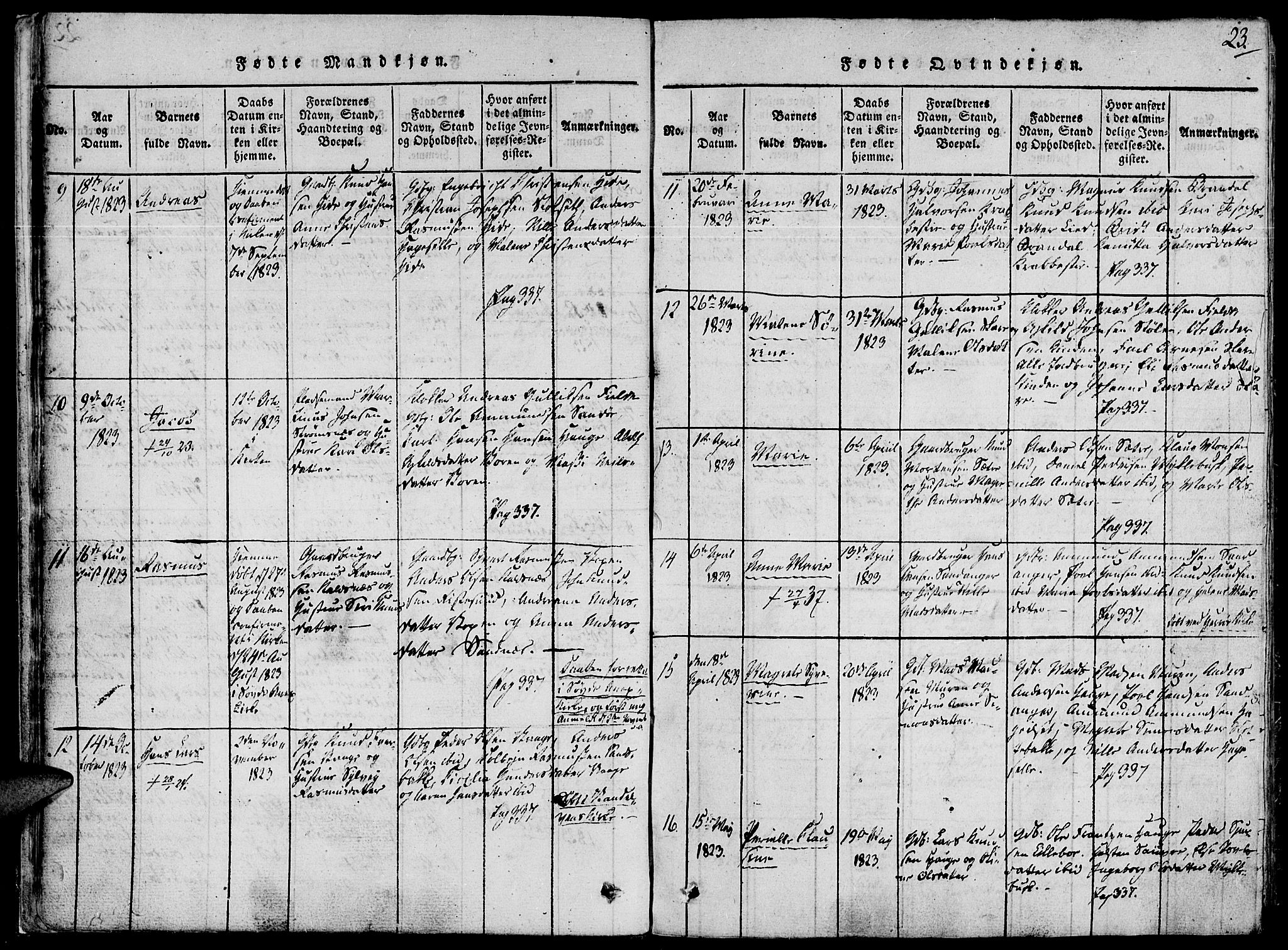 Ministerialprotokoller, klokkerbøker og fødselsregistre - Møre og Romsdal, AV/SAT-A-1454/503/L0033: Parish register (official) no. 503A01, 1816-1841, p. 23