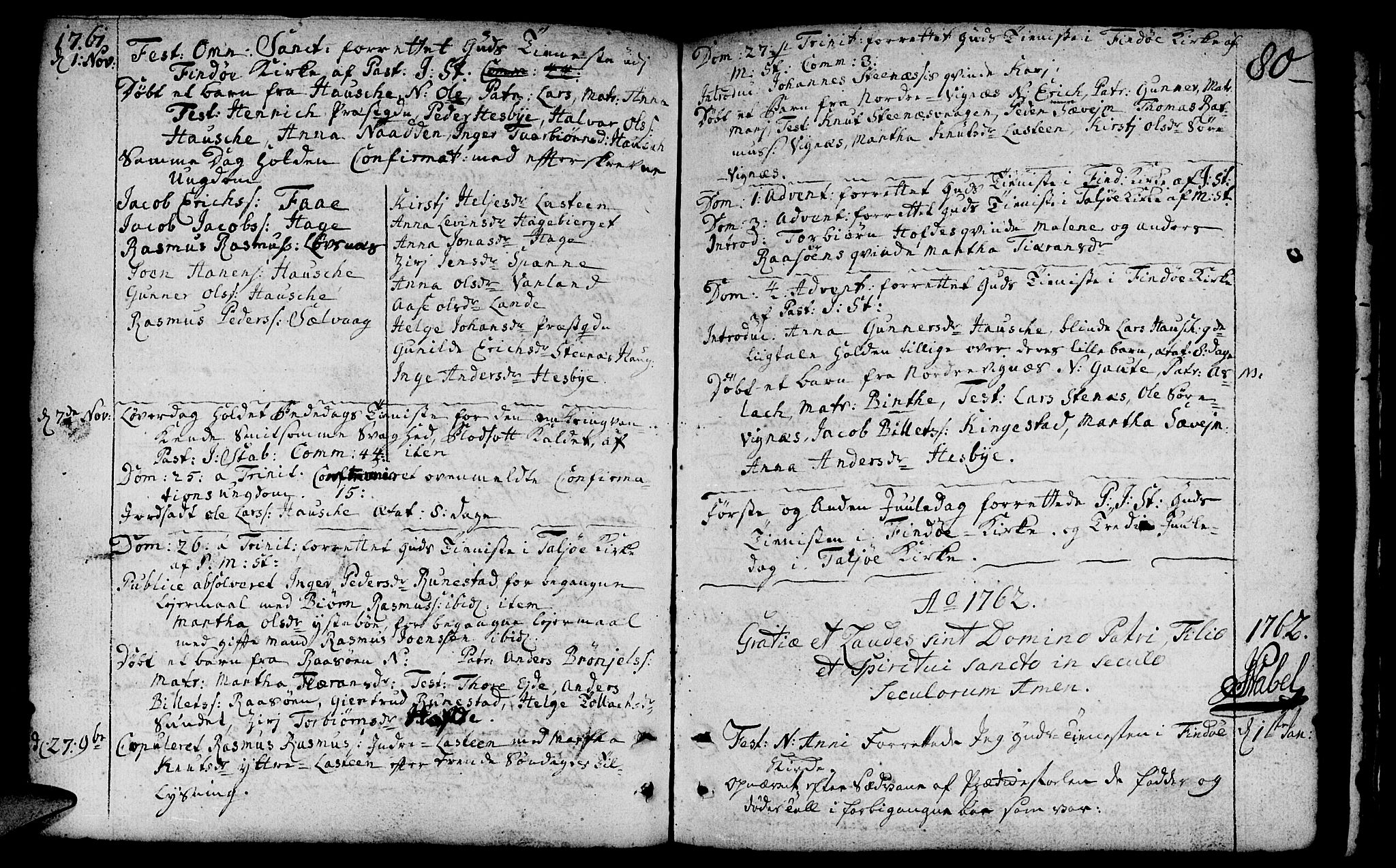 Finnøy sokneprestkontor, SAST/A-101825/H/Ha/Haa/L0004: Parish register (official) no. A 4, 1746-1772, p. 80
