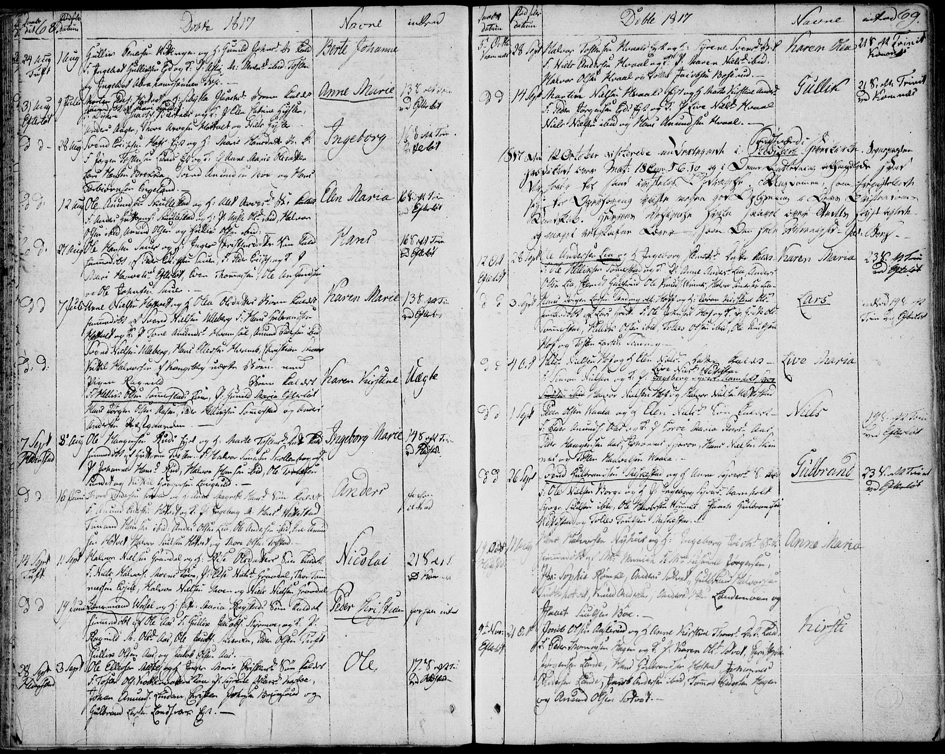 Sandsvær kirkebøker, AV/SAKO-A-244/F/Fa/L0003: Parish register (official) no. I 3, 1809-1817, p. 68-69