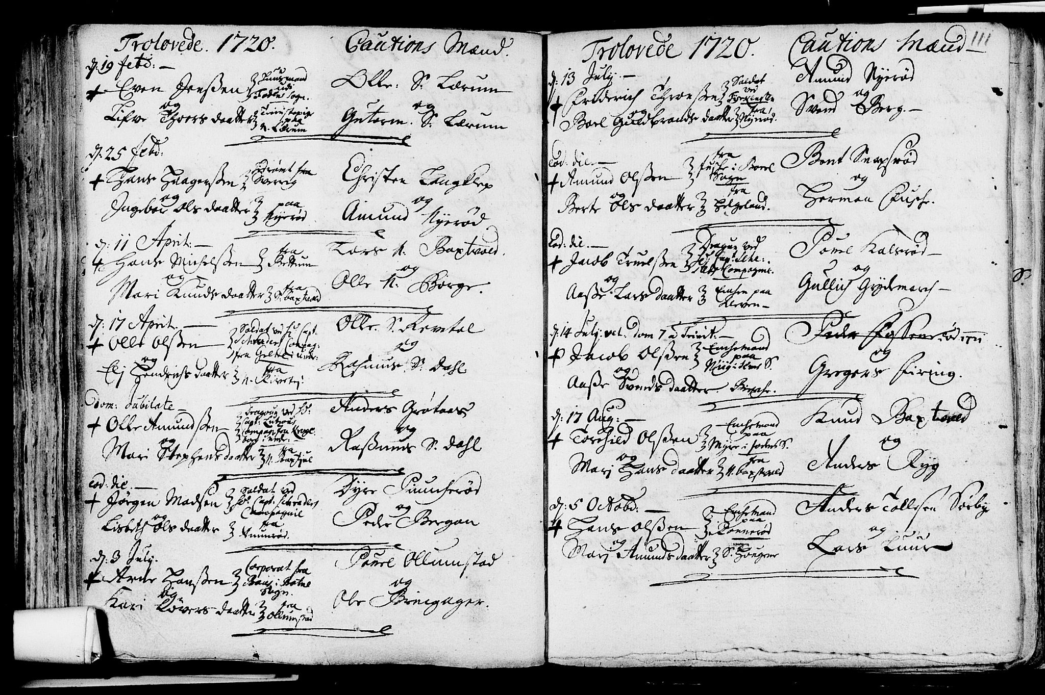 Våle kirkebøker, SAKO/A-334/F/Fa/L0002: Parish register (official) no. I 2, 1705-1732, p. 111