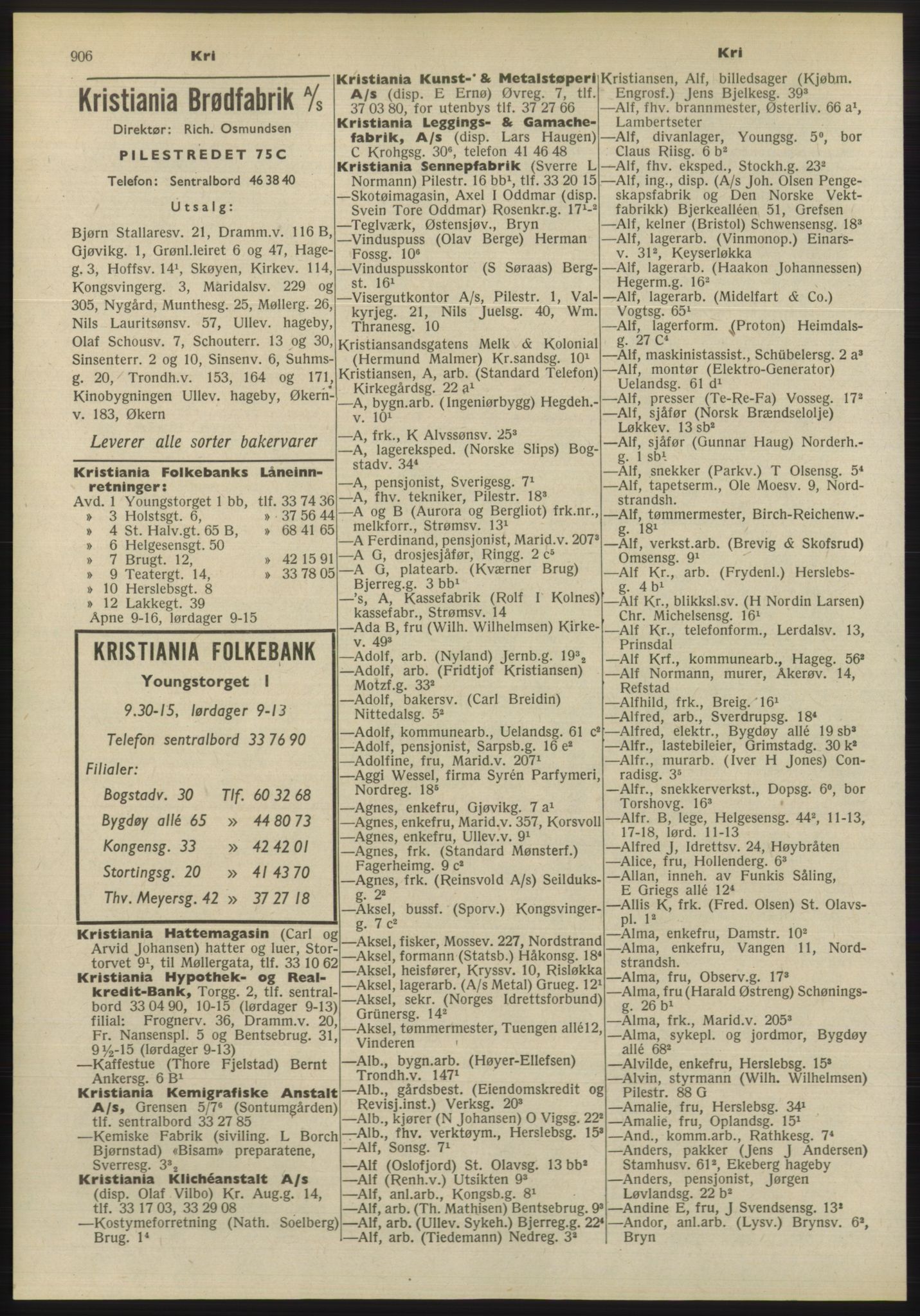 Kristiania/Oslo adressebok, PUBL/-, 1955, p. 906