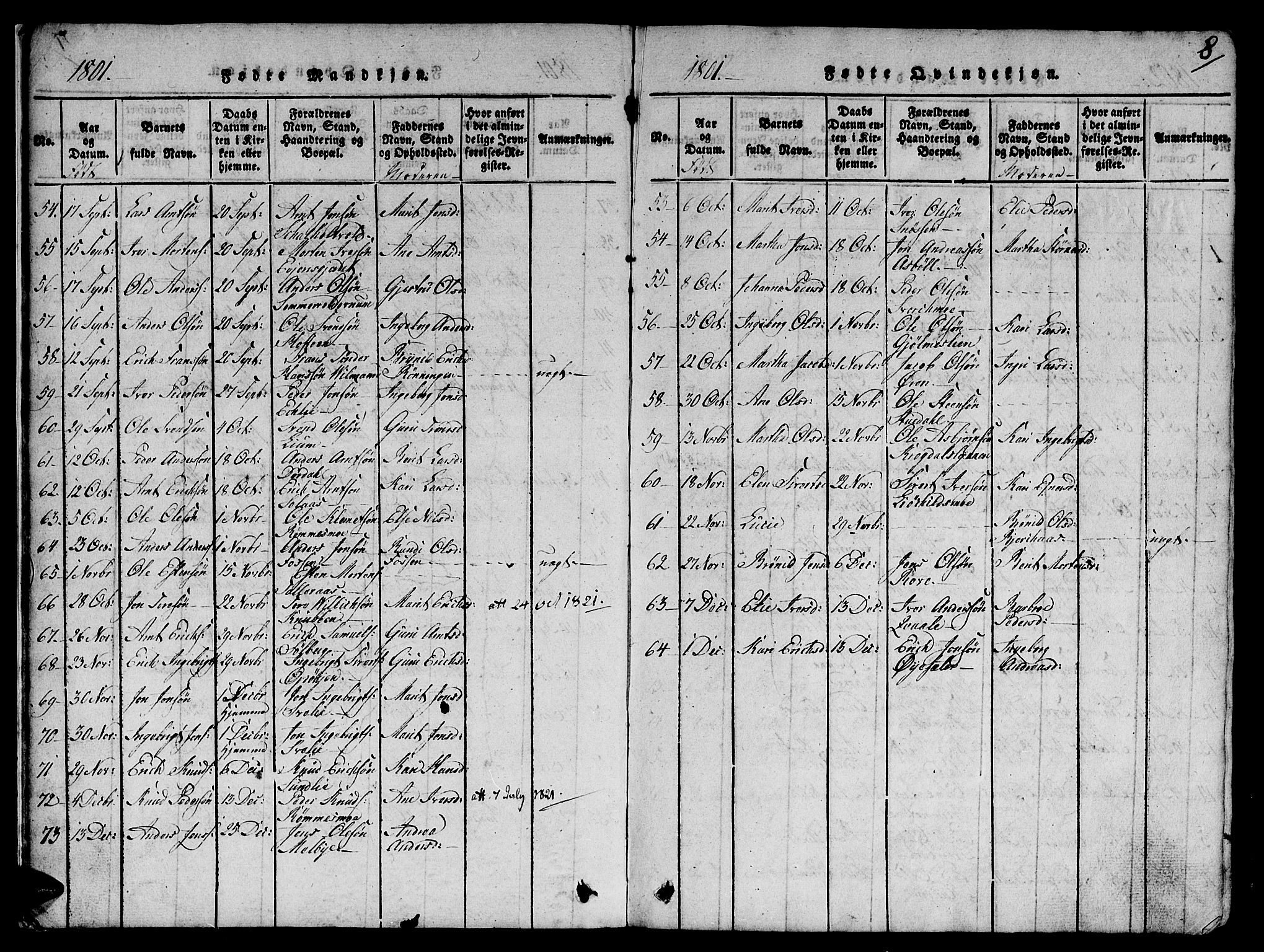 Ministerialprotokoller, klokkerbøker og fødselsregistre - Sør-Trøndelag, AV/SAT-A-1456/668/L0803: Parish register (official) no. 668A03, 1800-1826, p. 8