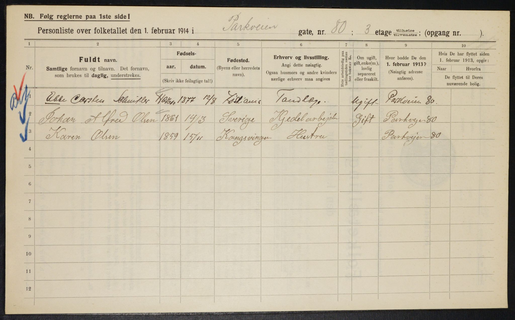 OBA, Municipal Census 1914 for Kristiania, 1914, p. 78579