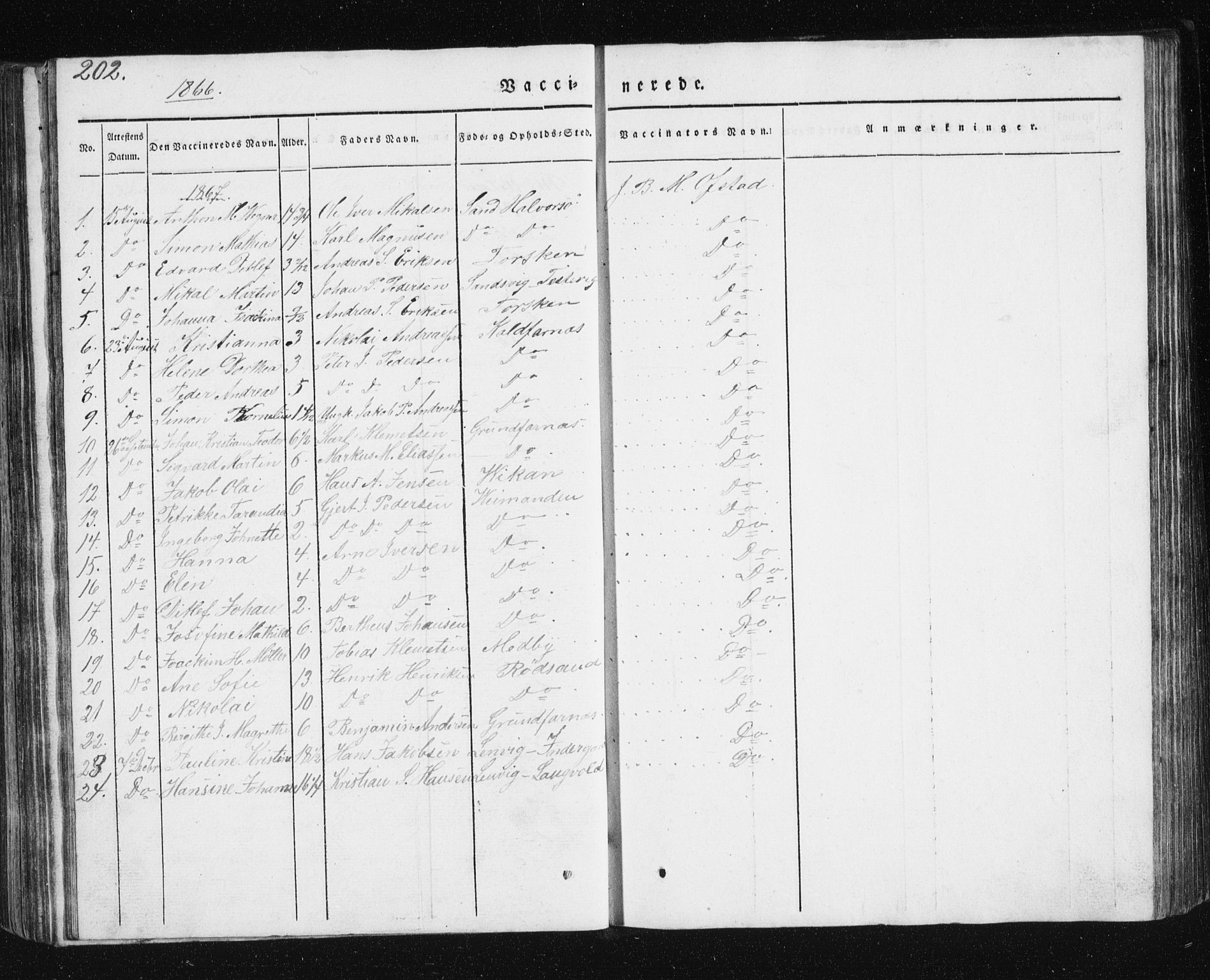 Berg sokneprestkontor, SATØ/S-1318/G/Ga/Gab/L0011klokker: Parish register (copy) no. 11, 1833-1878, p. 202