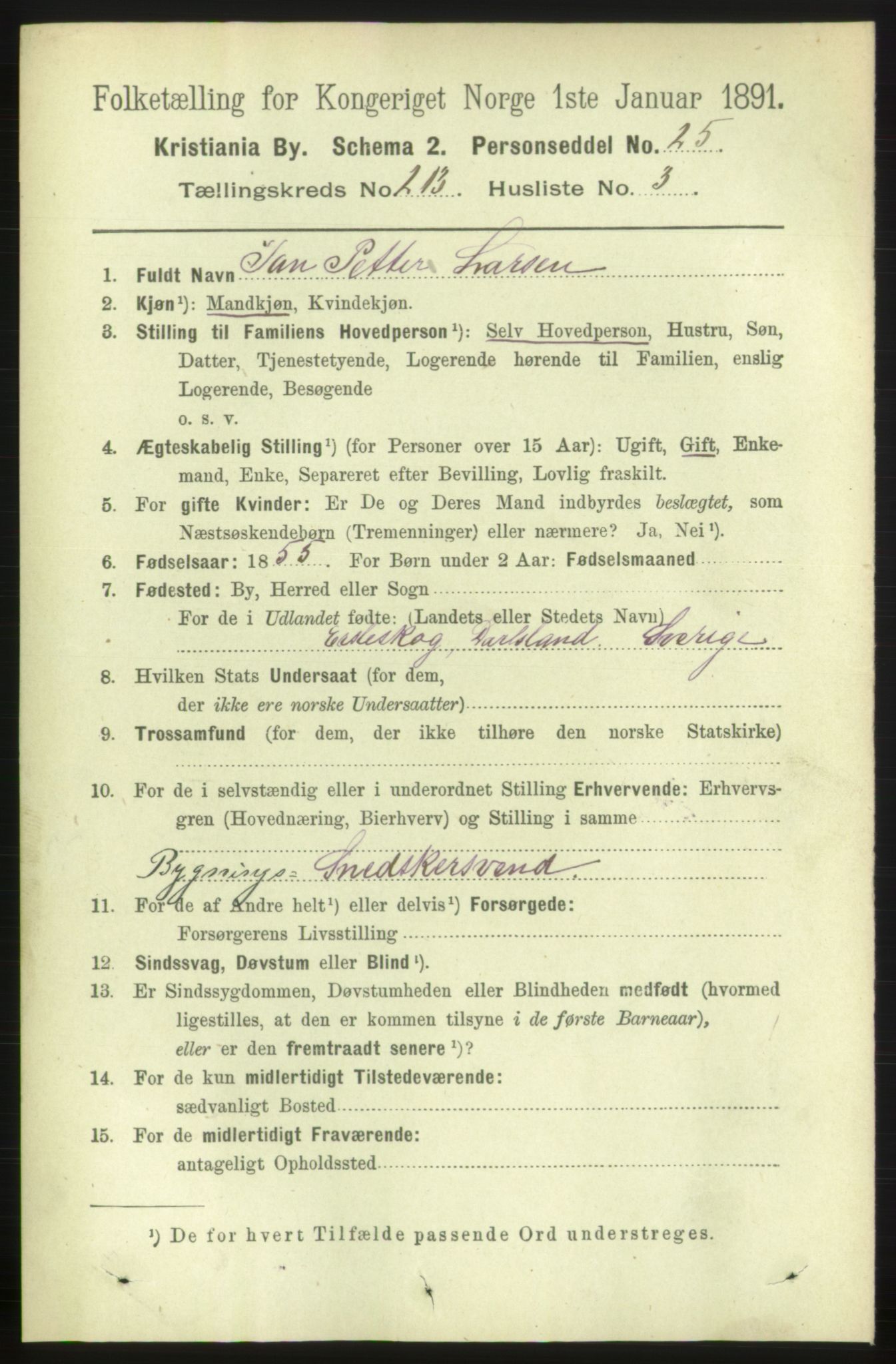 RA, 1891 census for 0301 Kristiania, 1891, p. 127098