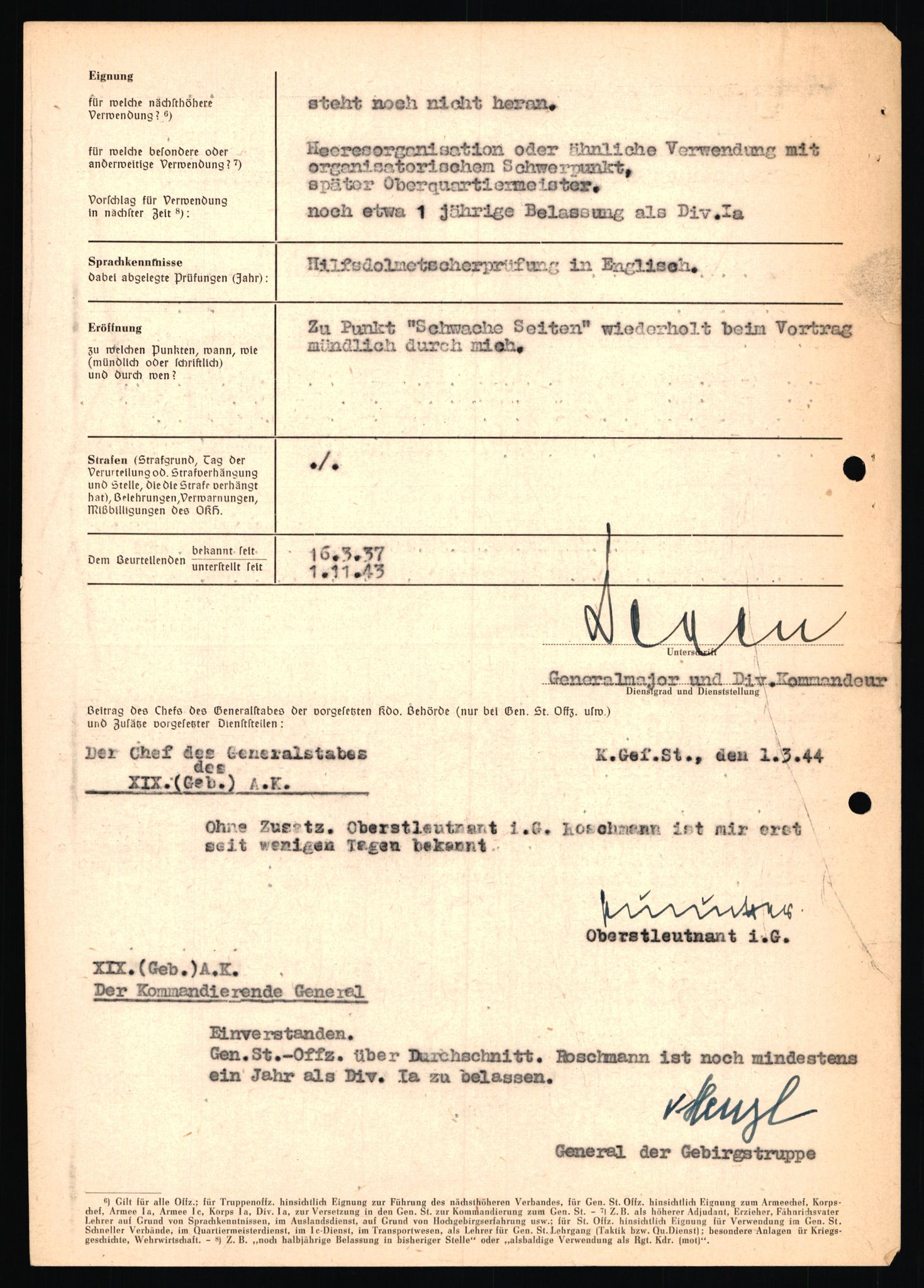 Forsvarets Overkommando. 2 kontor. Arkiv 11.4. Spredte tyske arkivsaker, AV/RA-RAFA-7031/D/Dar/Dara/L0019: Personalbøker og diverse, 1940-1945, p. 87