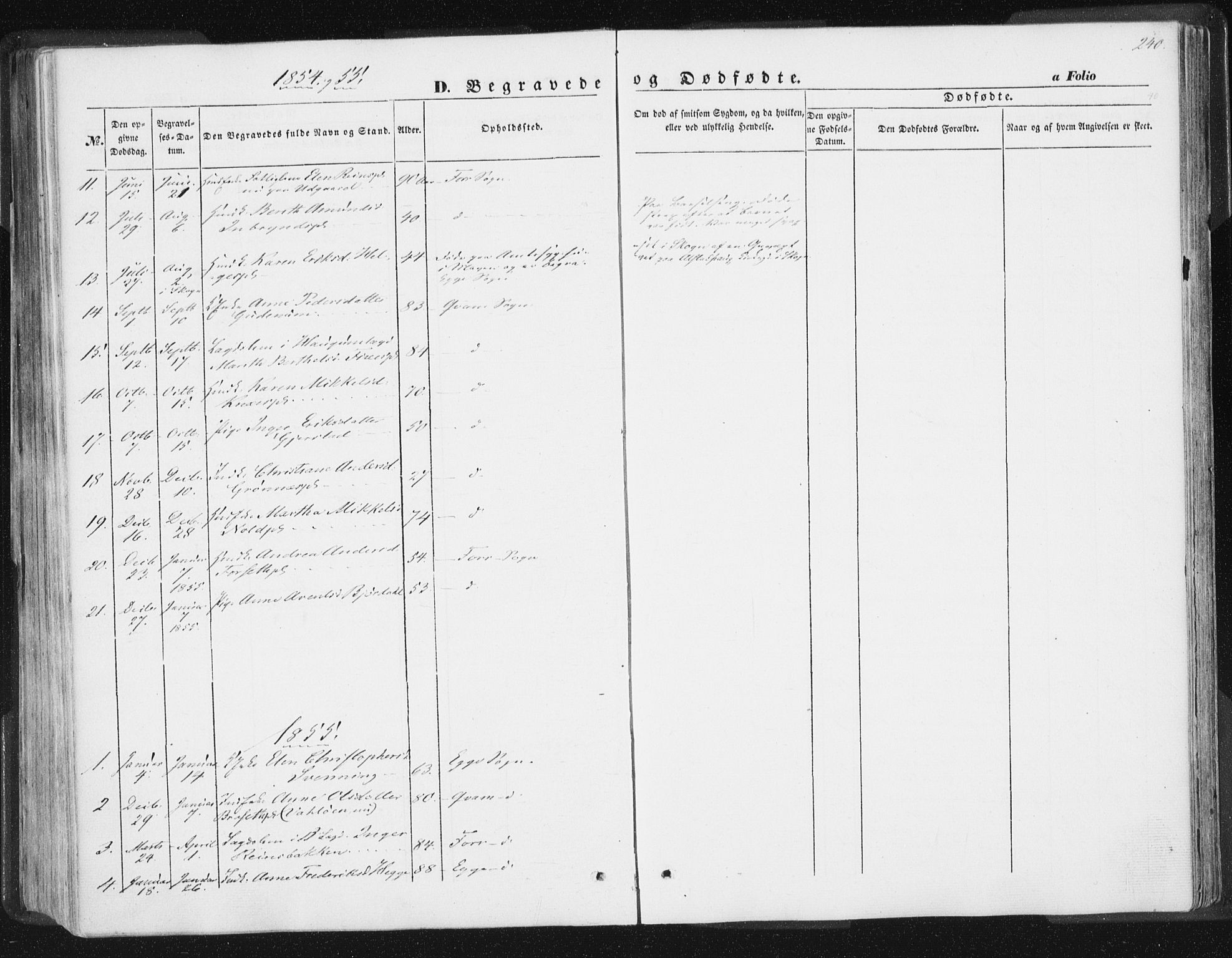 Ministerialprotokoller, klokkerbøker og fødselsregistre - Nord-Trøndelag, AV/SAT-A-1458/746/L0446: Parish register (official) no. 746A05, 1846-1859, p. 240