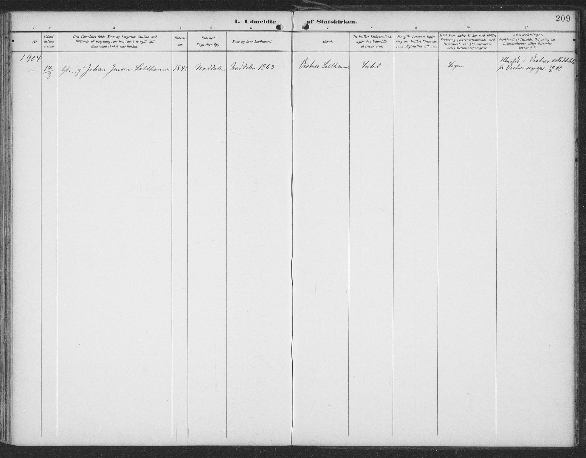Ministerialprotokoller, klokkerbøker og fødselsregistre - Møre og Romsdal, SAT/A-1454/519/L0256: Parish register (official) no. 519A15, 1895-1912, p. 209