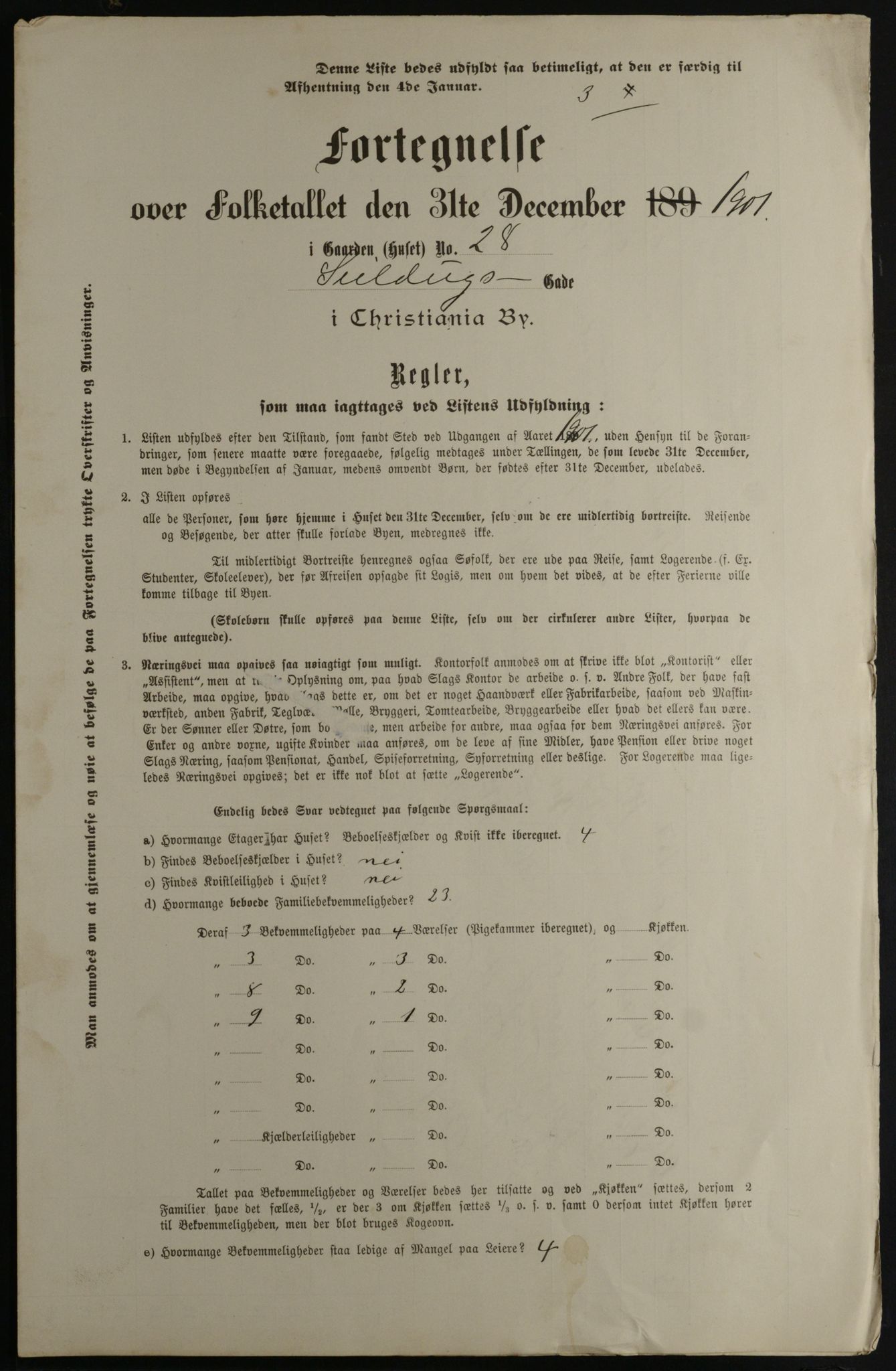 OBA, Municipal Census 1901 for Kristiania, 1901, p. 14573