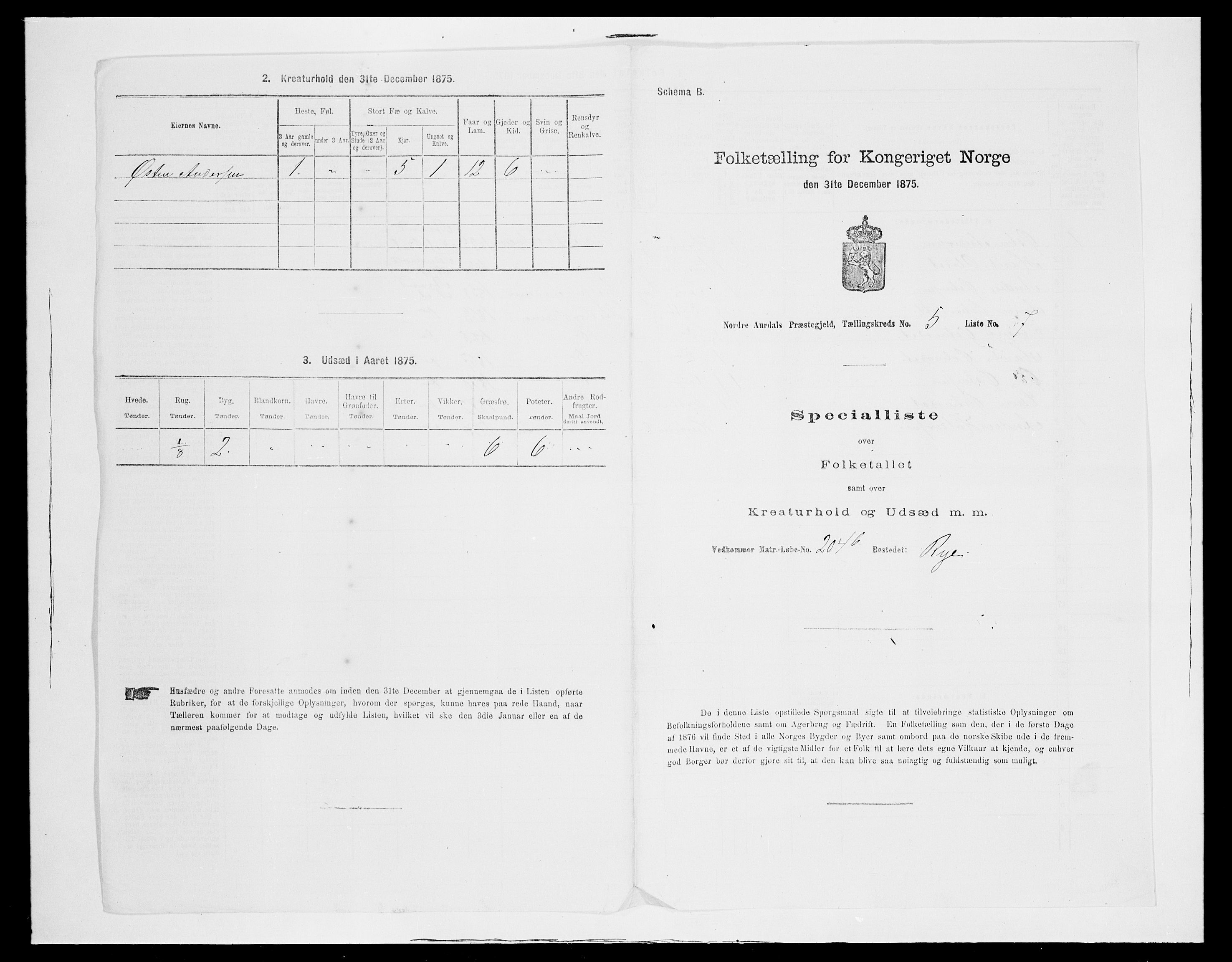 SAH, 1875 census for 0542P Nord-Aurdal, 1875, p. 904