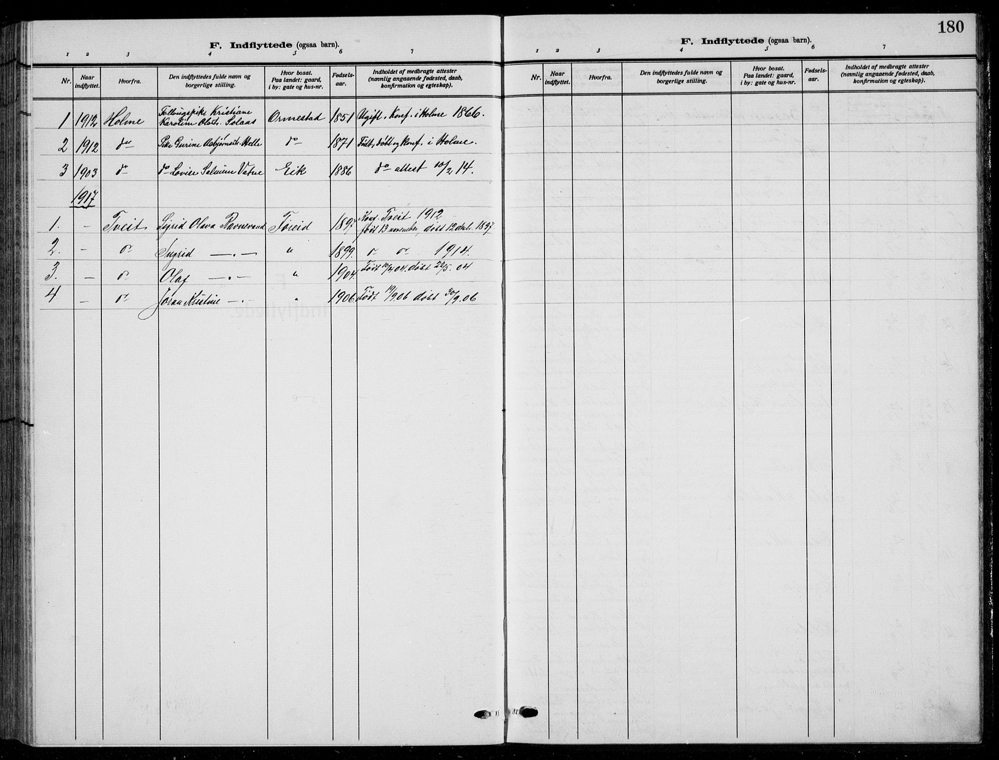 Søgne sokneprestkontor, SAK/1111-0037/F/Fb/Fbb/L0007: Parish register (copy) no. B 7, 1912-1931, p. 180