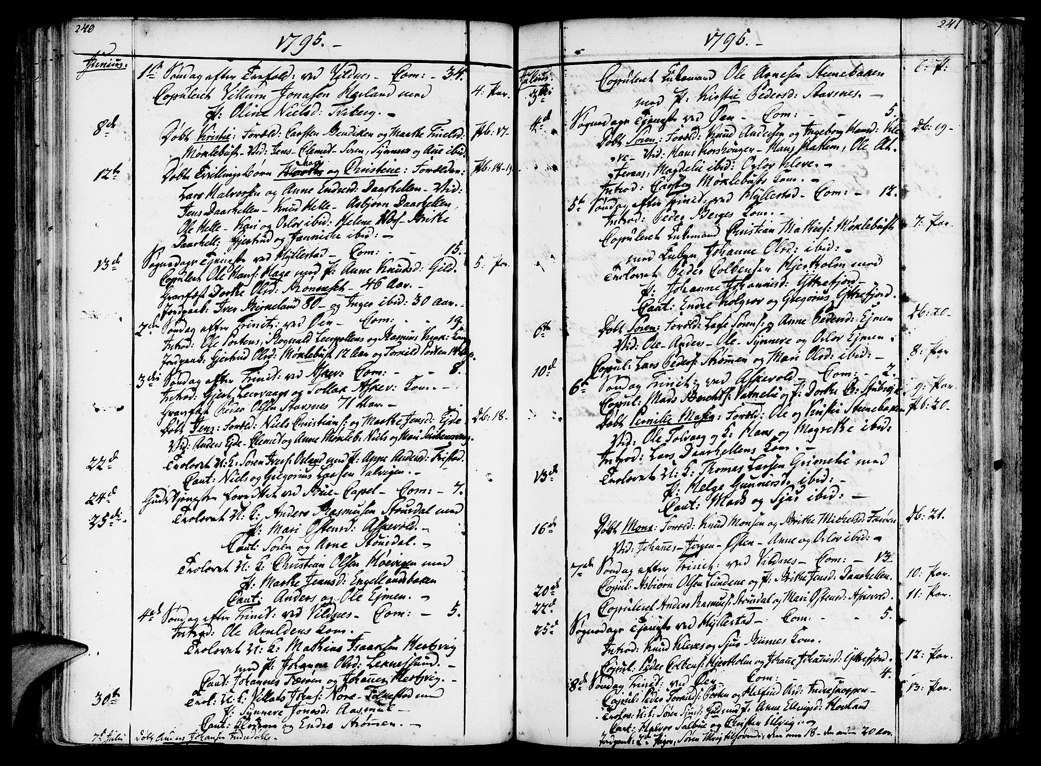 Askvoll sokneprestembete, SAB/A-79501/H/Haa/Haaa/L0009: Parish register (official) no. A 9, 1776-1821, p. 240-241