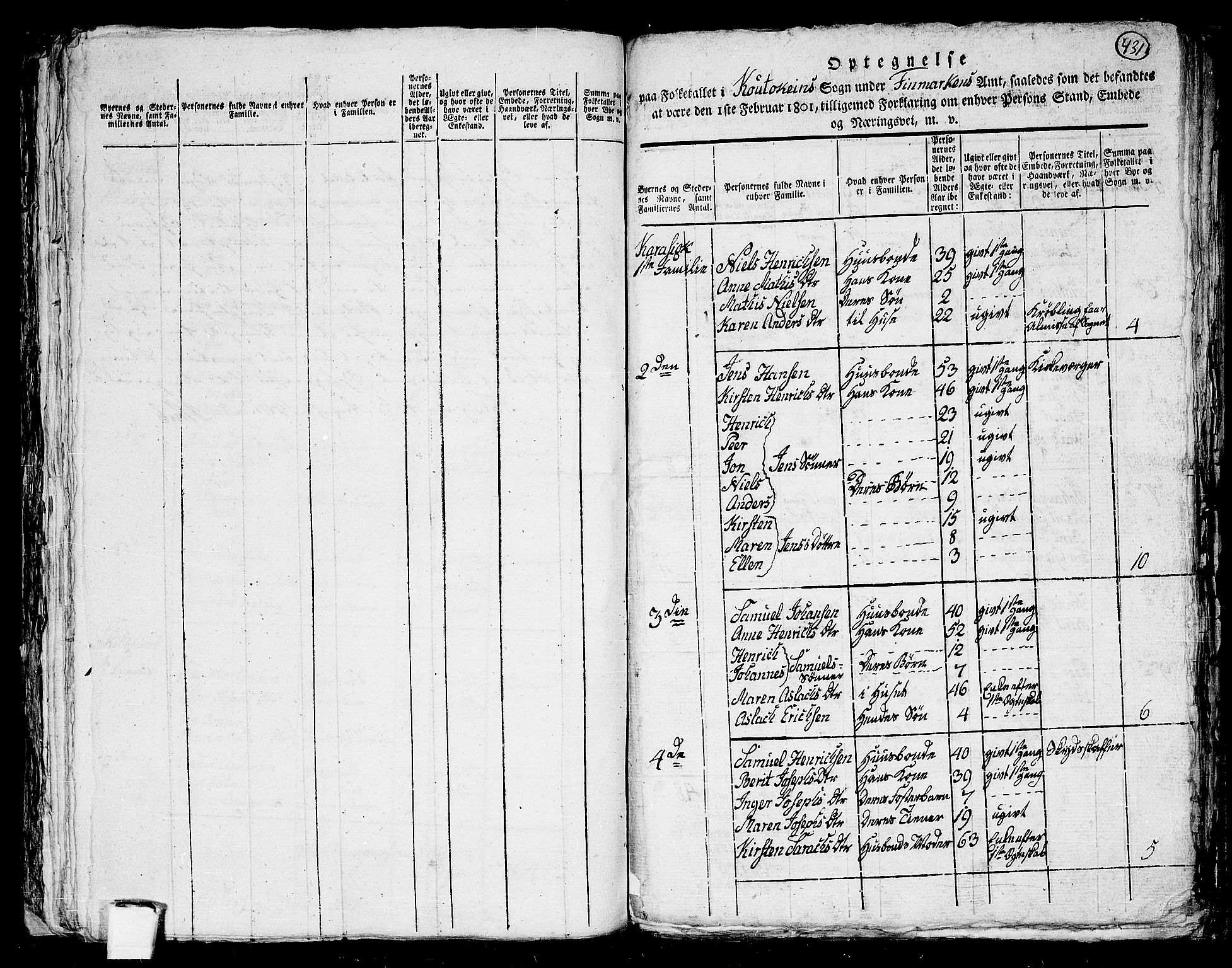 RA, 1801 census for 2011P Kautokeino, 1801, p. 430b-431a