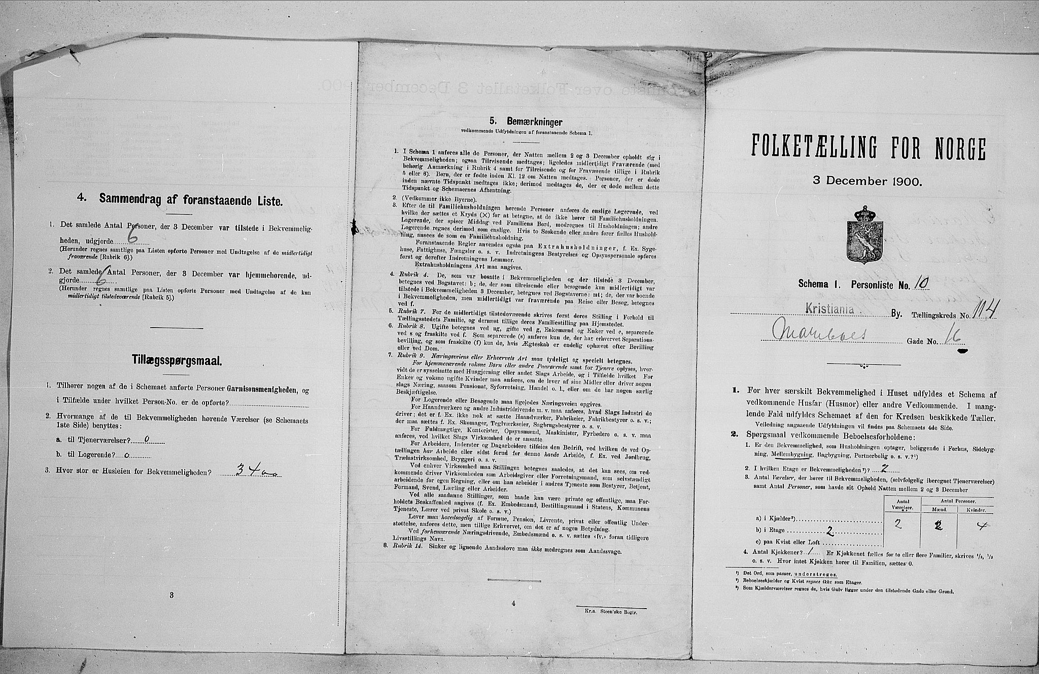 SAO, 1900 census for Kristiania, 1900, p. 55012